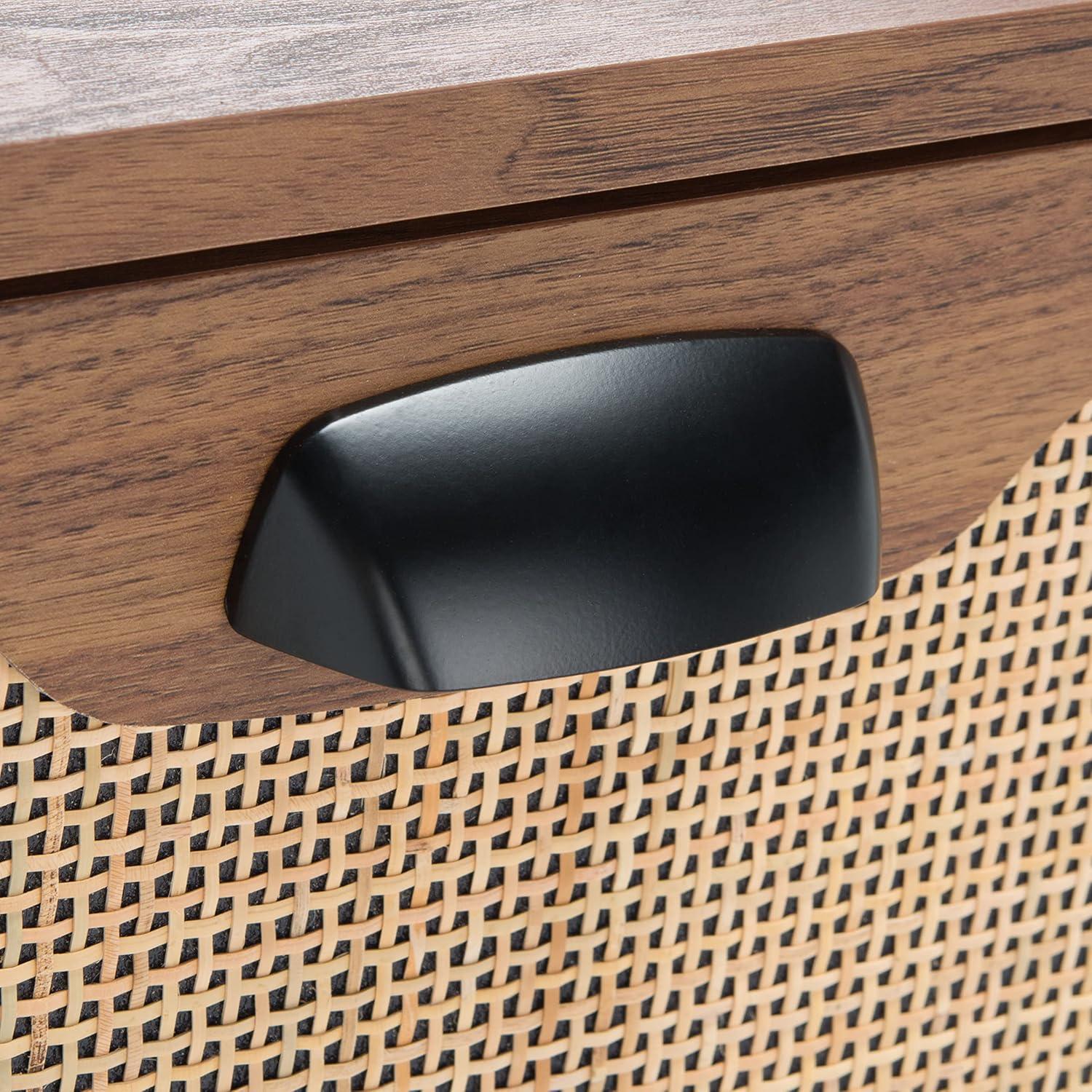 image:imageSAFAVIEH Home Collection Irelia Distressed Black 2Drawer NightstandWalnutNatural