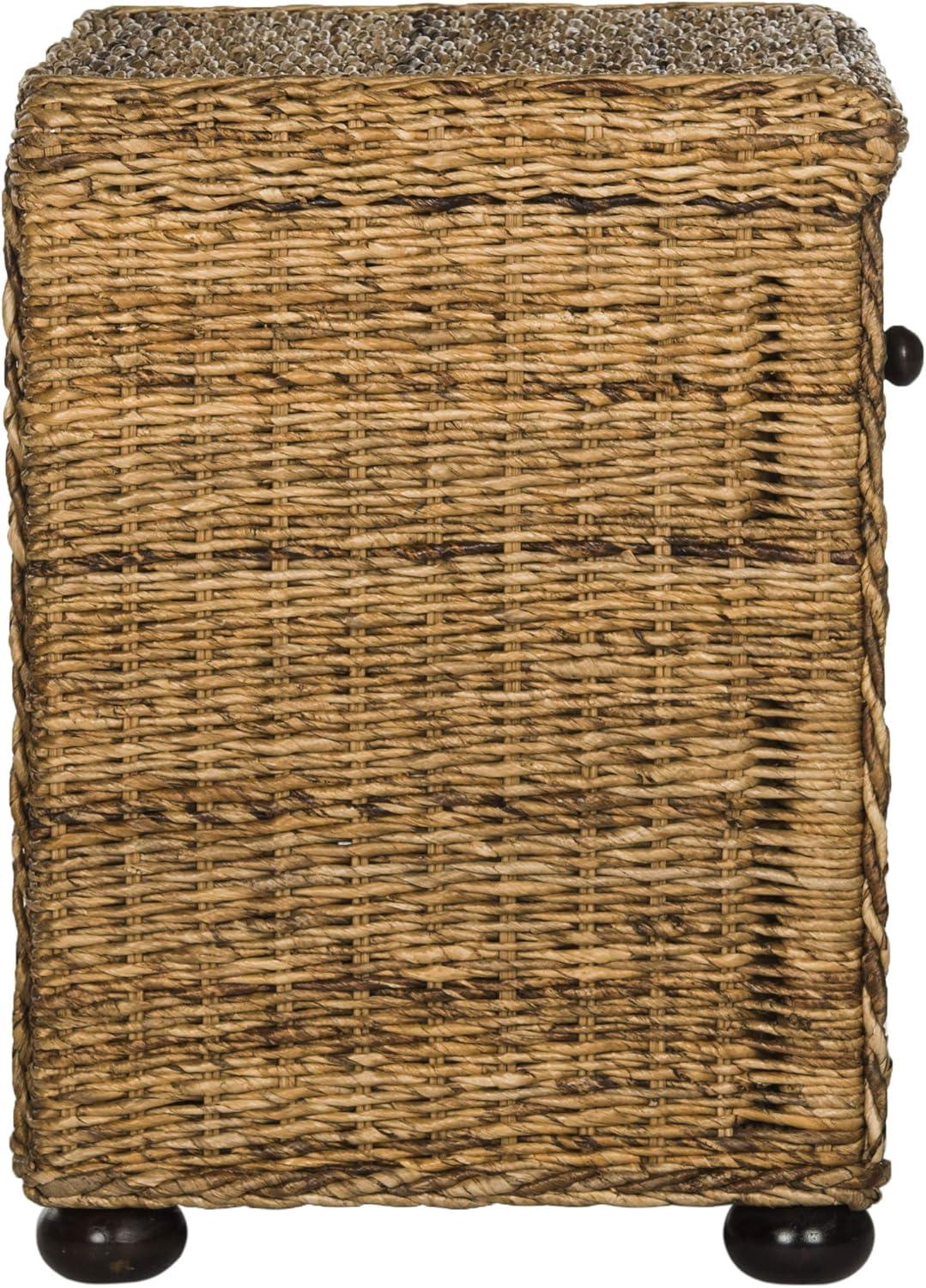 image:imageSAFAVIEH Home Collection Magi Tropical Natural Brown Rattan Solid Wood 1Drawer Nightstand Table Fully Assembled SEA8001A