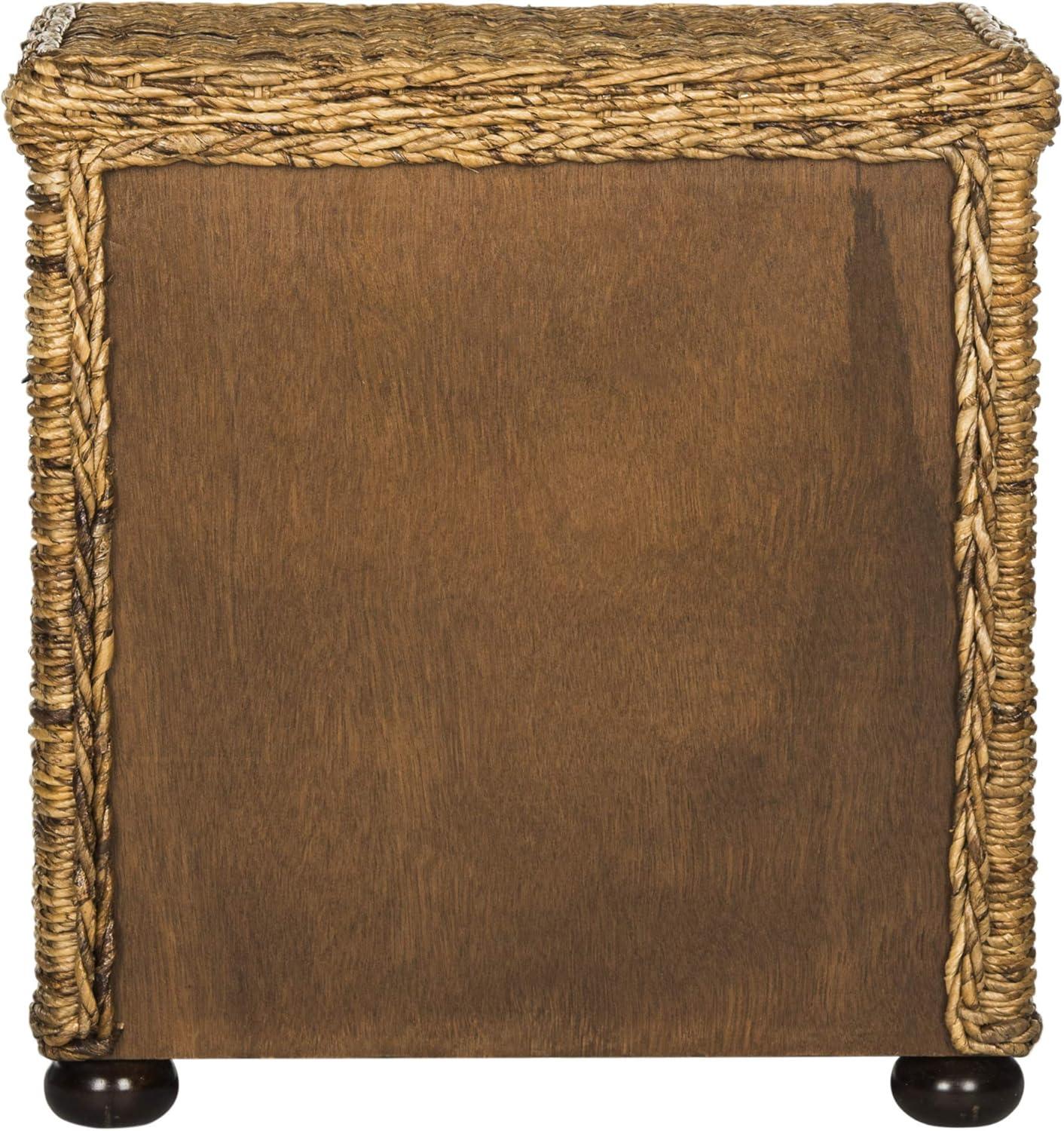 image:imageSAFAVIEH Home Collection Magi Tropical Natural Brown Rattan Solid Wood 1Drawer Nightstand Table Fully Assembled SEA8001A