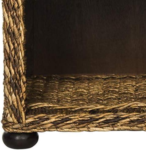 image:imageSAFAVIEH Home Collection Magi Tropical Natural Brown Rattan Solid Wood 1Drawer Nightstand Table Fully Assembled SEA8001A