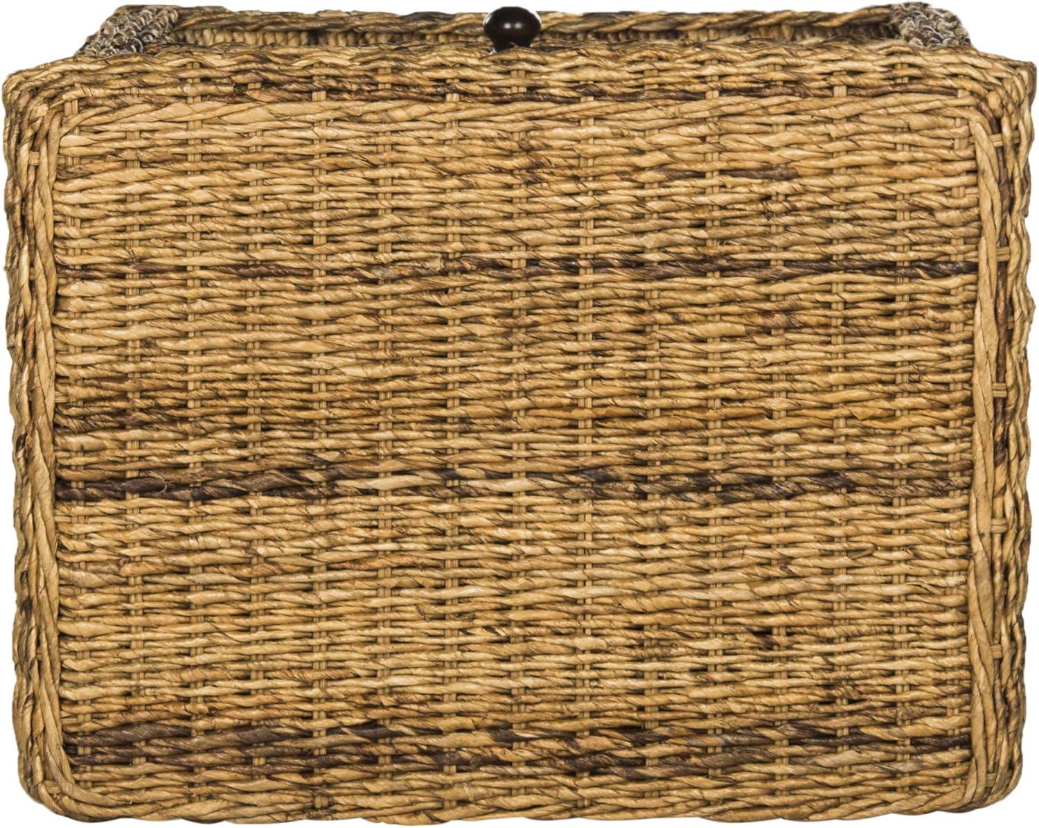 image:imageSAFAVIEH Home Collection Magi Tropical Natural Brown Rattan Solid Wood 1Drawer Nightstand Table Fully Assembled SEA8001A