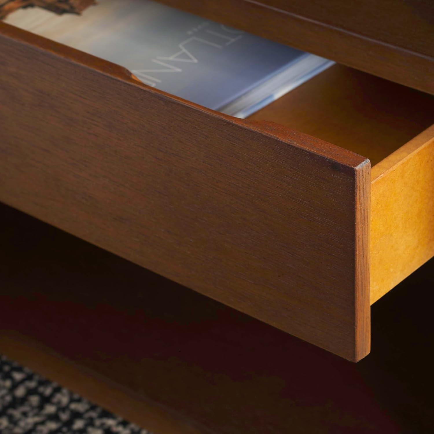 image:imageSAFAVIEH Home Collection Munson Natural 2Shelf 1Drawer Nightstand Fully AssembledNatural