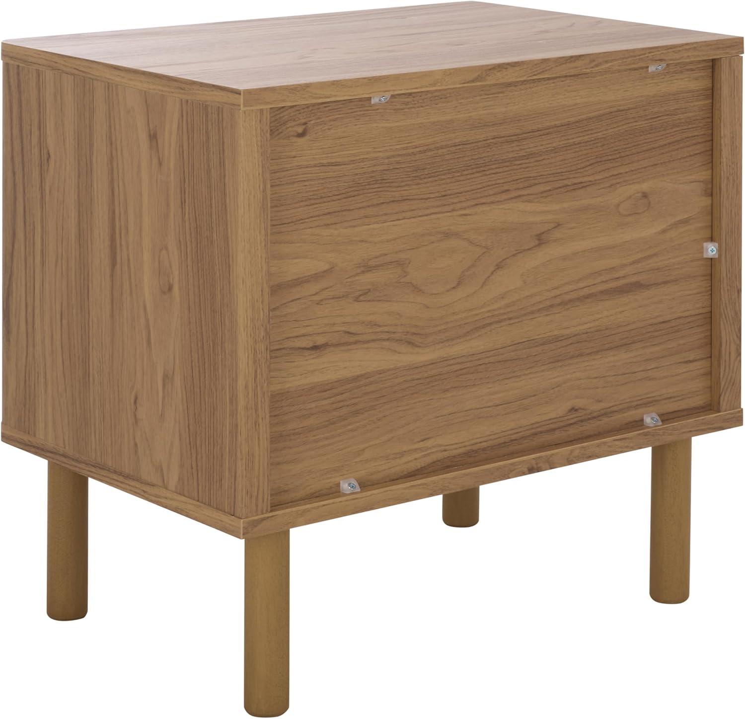 image:imageSAFAVIEH Home Collection Prinpop Oak Brown 1Drawer 1Shelf NightstandOak