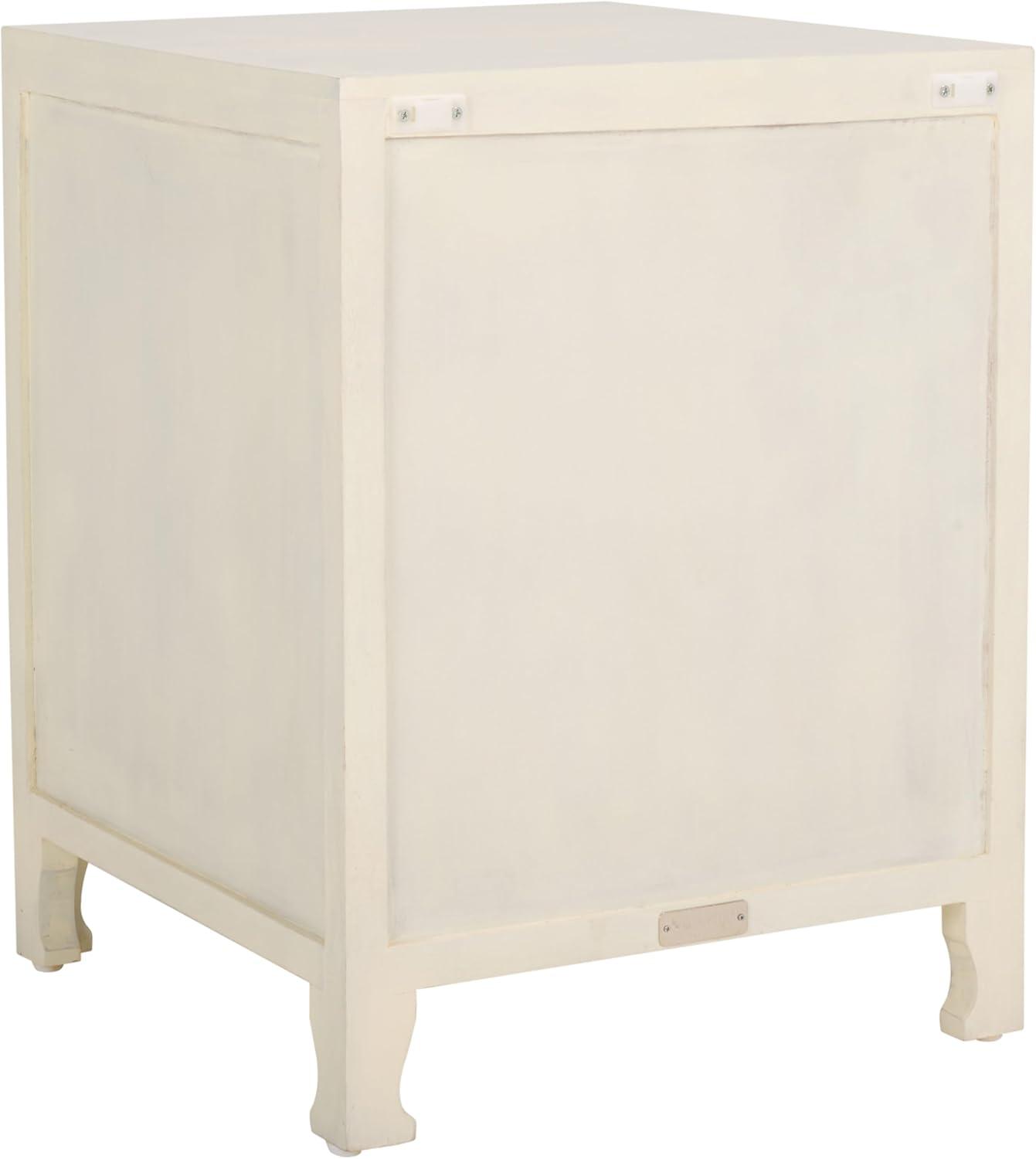 image:imageSAFAVIEH Home Collection Rayetta White Wash 2Shelf 1Door Nightstand Fully Assembled