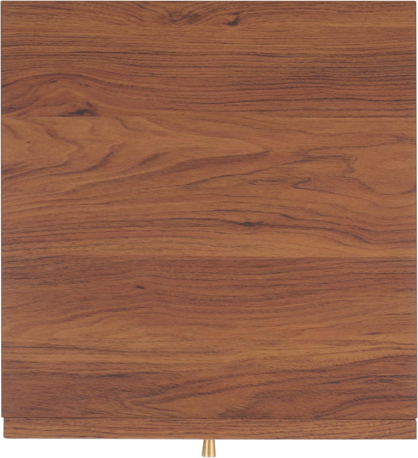 image:imageSAFAVIEH Home Collection Silvanna WalnutNatural Rattan 1Drawer 1Shelf Nightstand