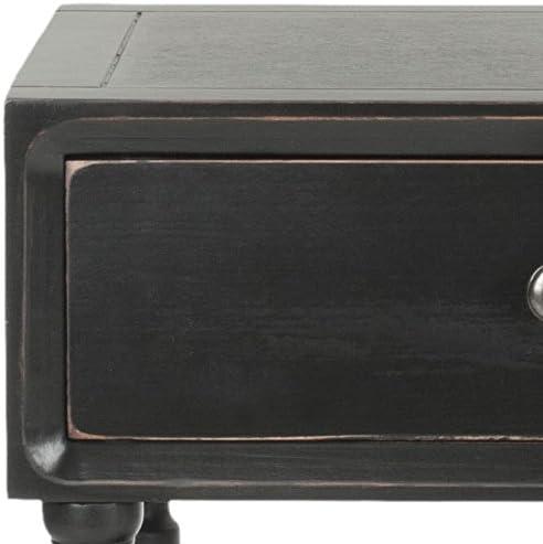 image:imageSAFAVIEH Home Collection Siobhan Vanilla Solid Wood 1Drawer Nightstand Accent TableBlack