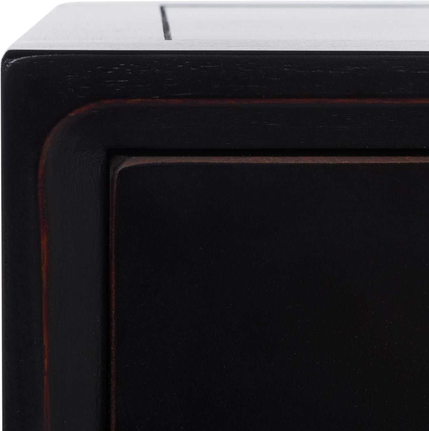 image:imageSAFAVIEH Home Collection Siobhan Vanilla Solid Wood 1Drawer Nightstand Accent TableBlack