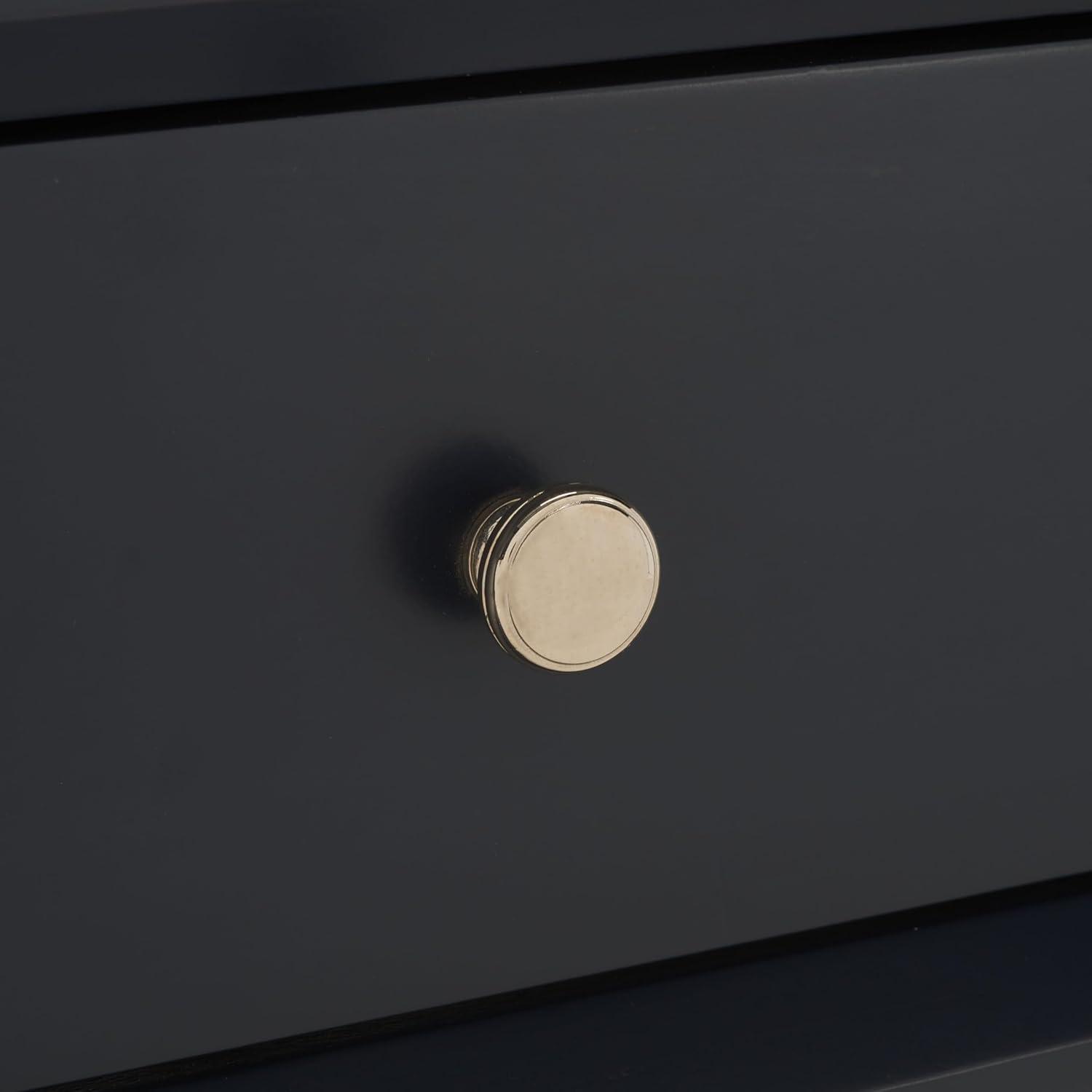 image:imageSAFAVIEH Home Collection Siobhan Vanilla Solid Wood 1Drawer Nightstand Accent TableNavy