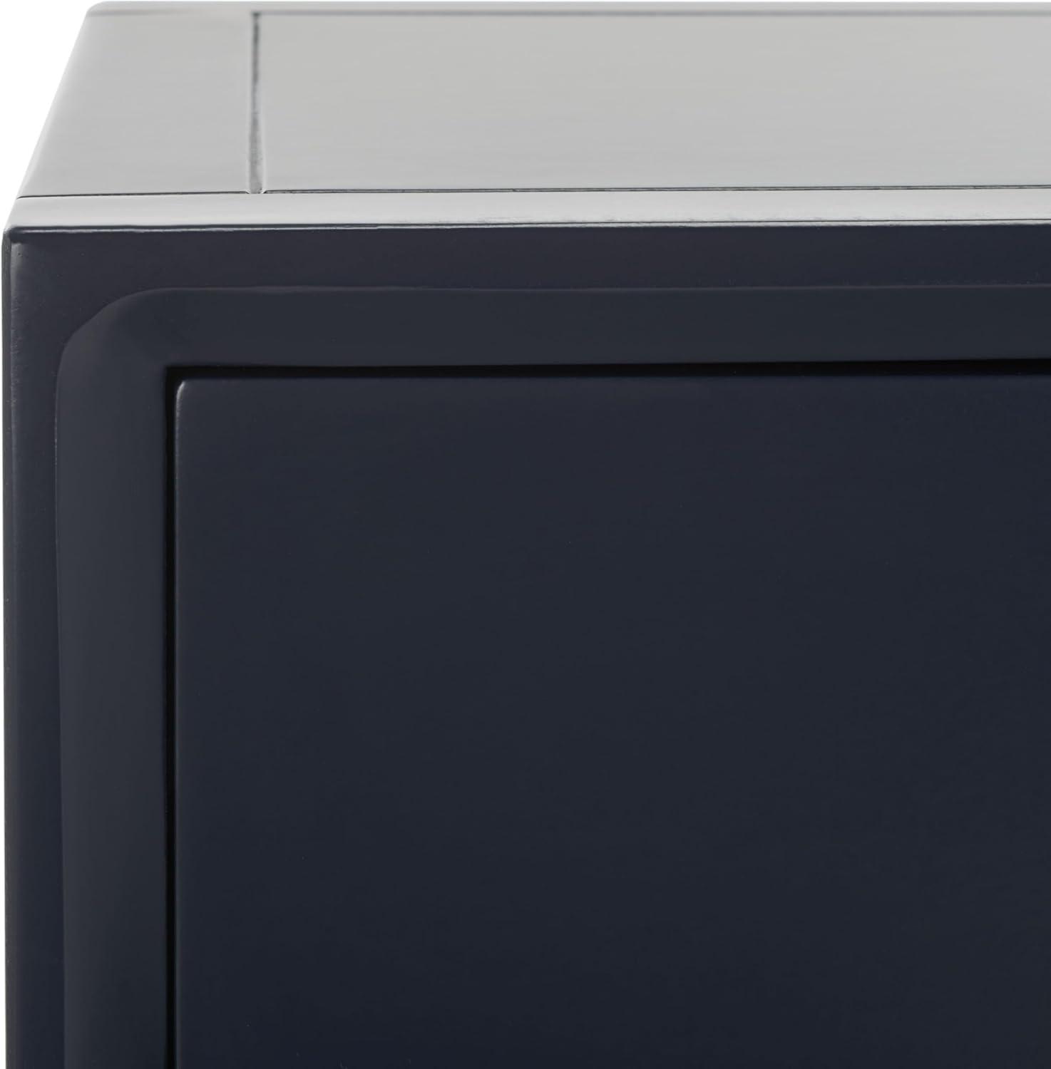 image:imageSAFAVIEH Home Collection Siobhan Vanilla Solid Wood 1Drawer Nightstand Accent TableNavy