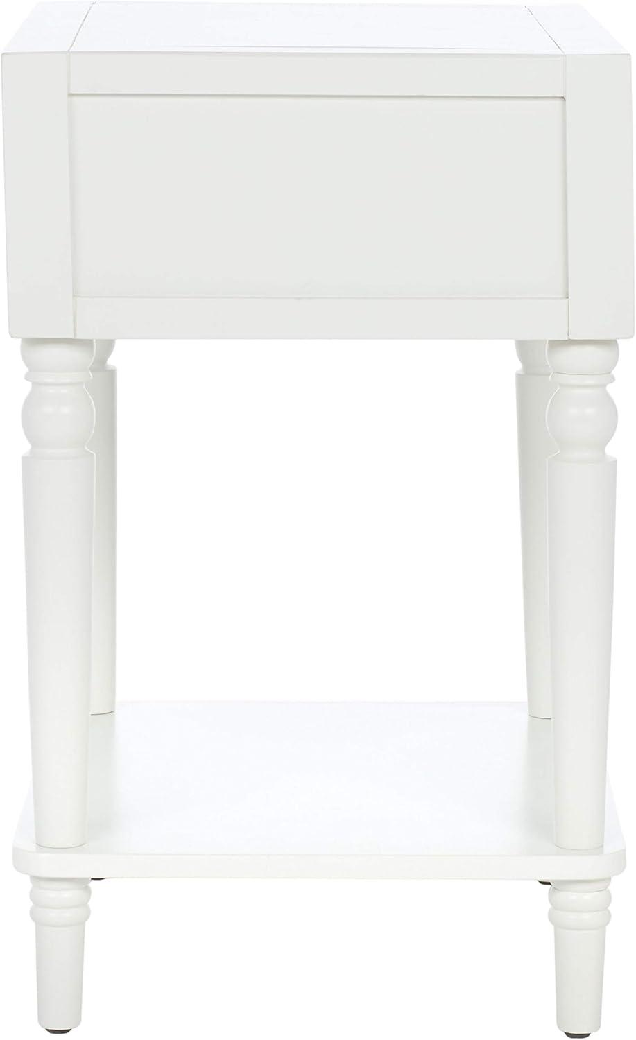 image:imageSAFAVIEH Home Collection Siobhan Vanilla Solid Wood 1Drawer Nightstand Accent TableOff White