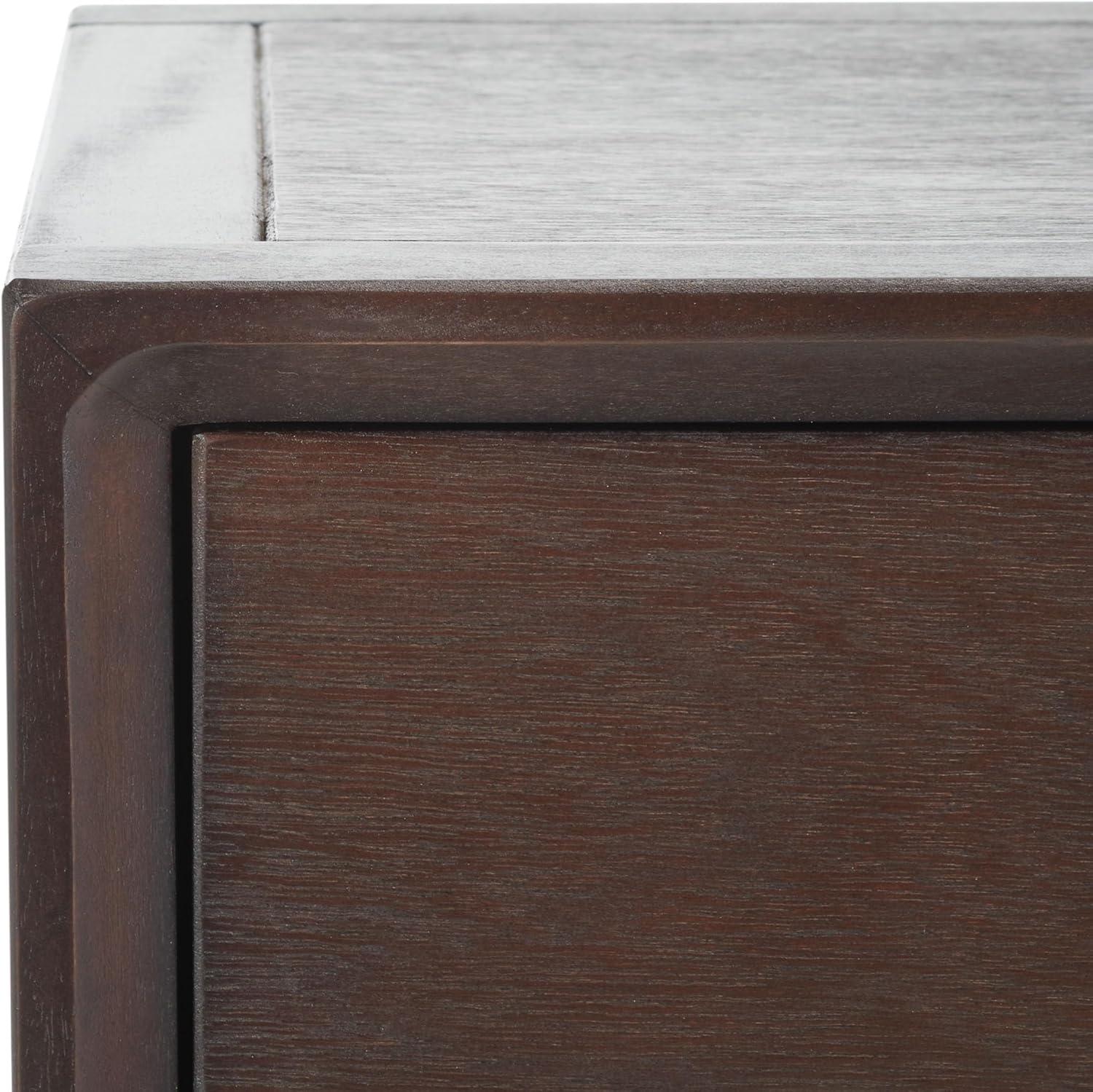 image:imageSAFAVIEH Home Collection Siobhan Vanilla Solid Wood 1Drawer Nightstand Accent TableWalnut