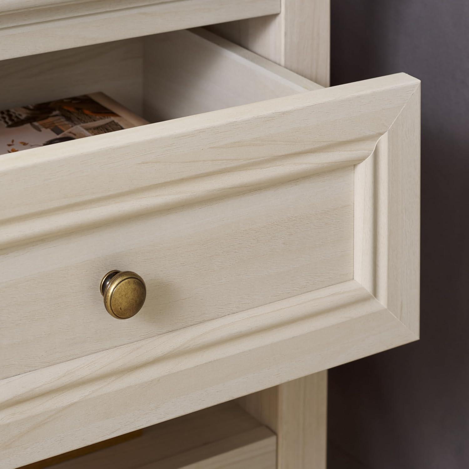 image:imageSAFAVIEH Home Collection Sondra Distressed BlackGold 2Drawer NightstandBleached WhiteGold