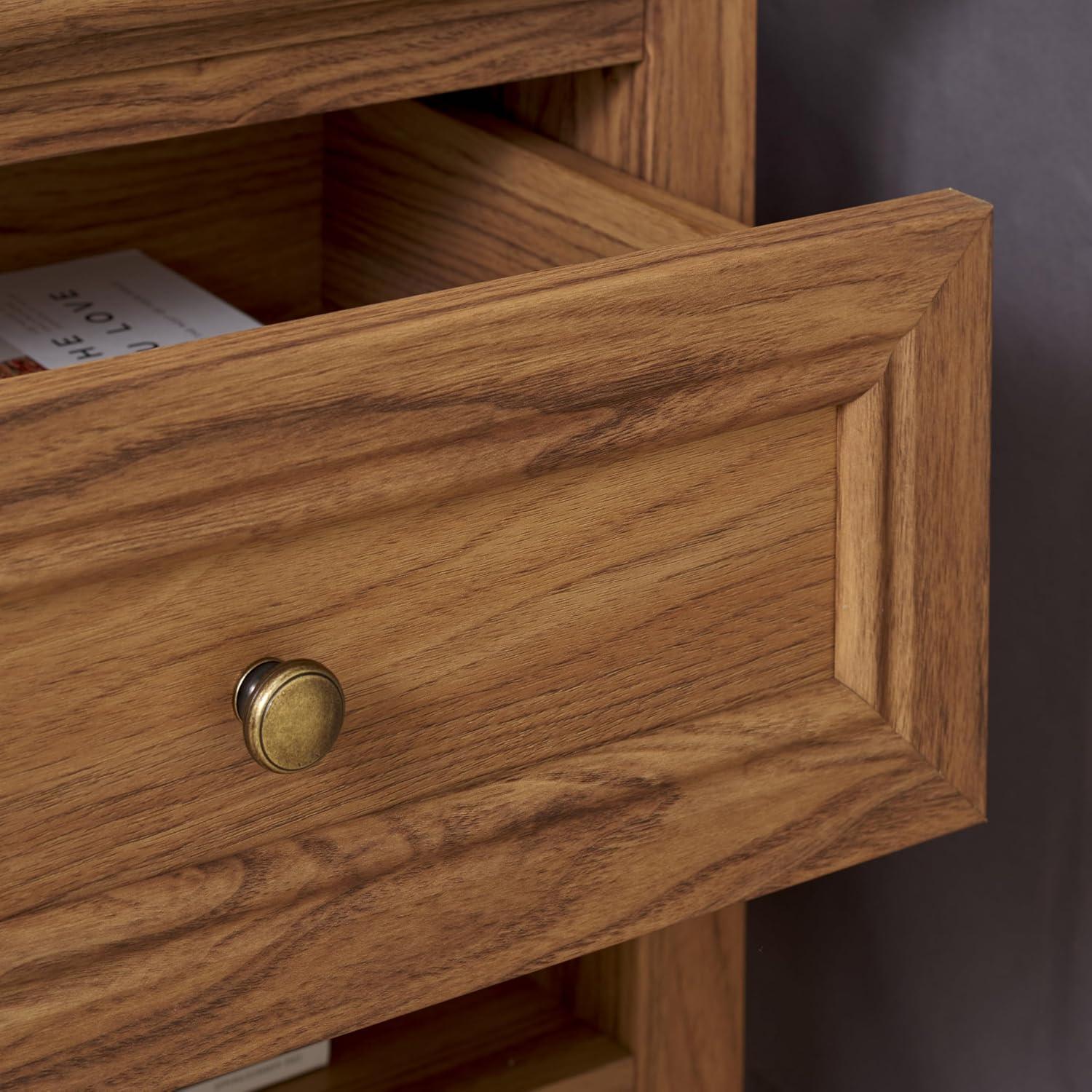image:imageSAFAVIEH Home Collection Sondra Distressed BlackGold 2Drawer NightstandOakGold