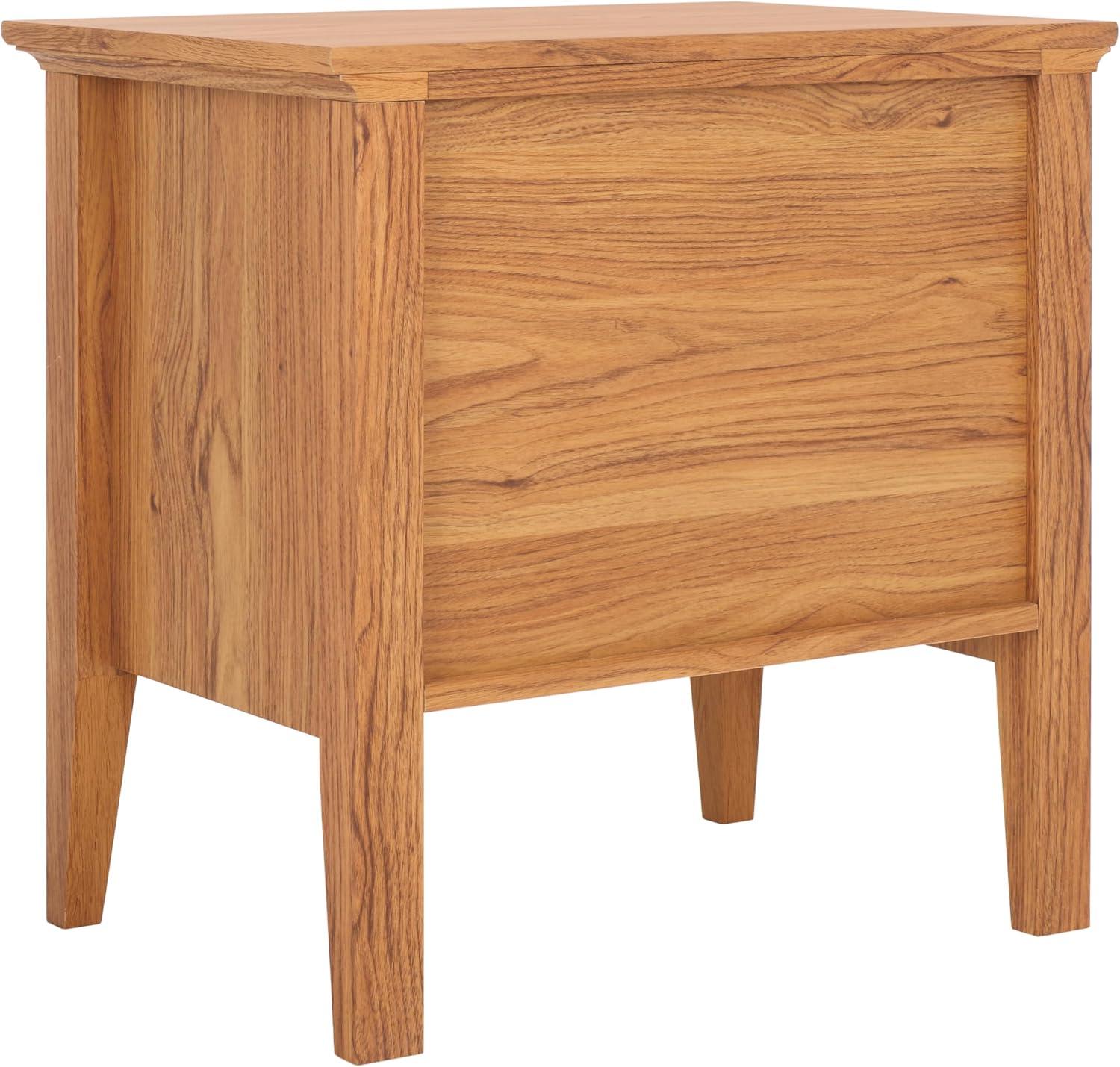 image:imageSAFAVIEH Home Collection Sondra Distressed BlackGold 2Drawer NightstandOakGold