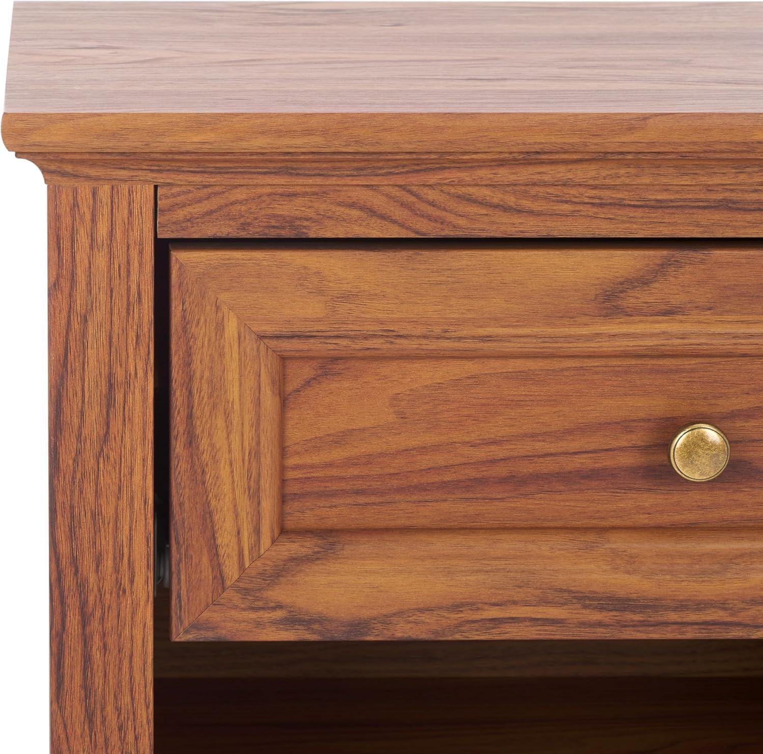 image:imageSAFAVIEH Home Collection Sondra Distressed BlackGold 2Drawer NightstandWalnutGold