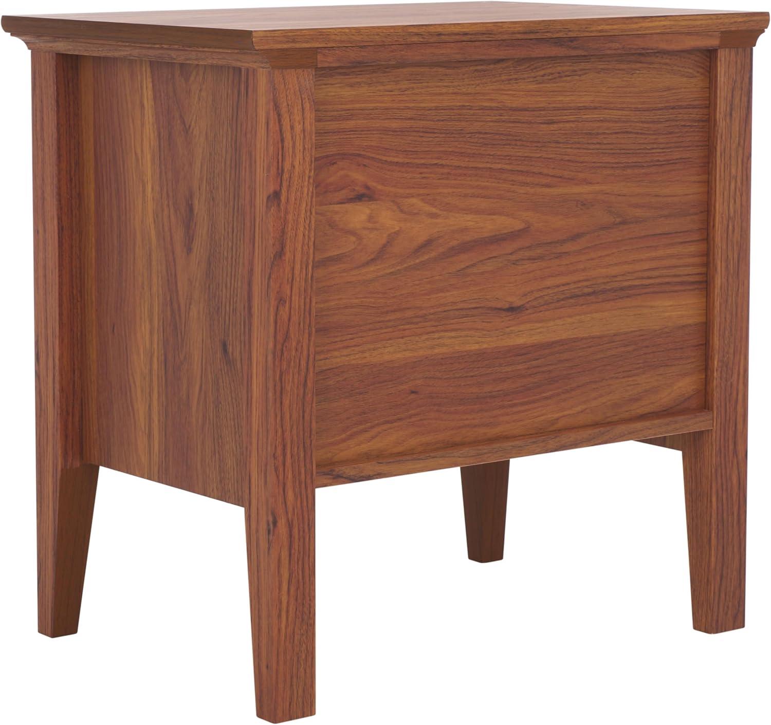 image:imageSAFAVIEH Home Collection Sondra Distressed BlackGold 2Drawer NightstandWalnutGold
