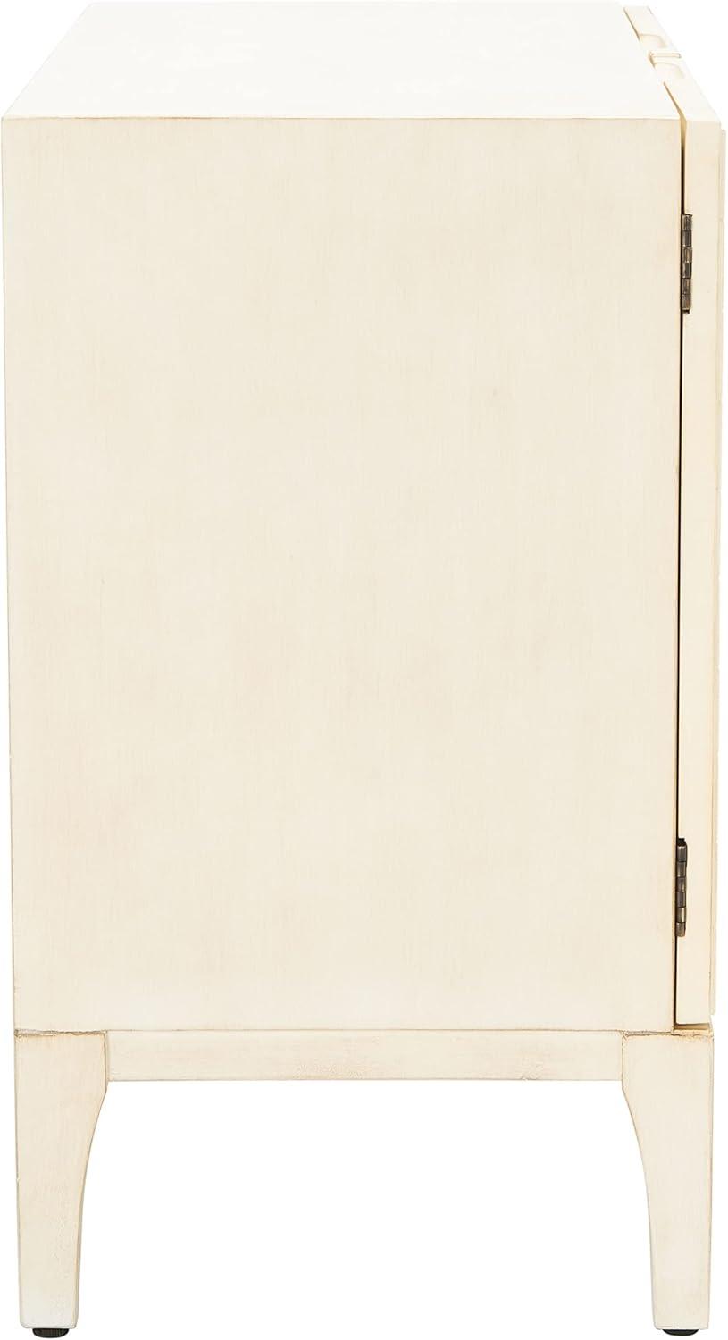 image:imageSAFAVIEH Home Collection Sula Antique White 2Door 2Shelf Storage Living Room Bedroom Chest Fully Assembled