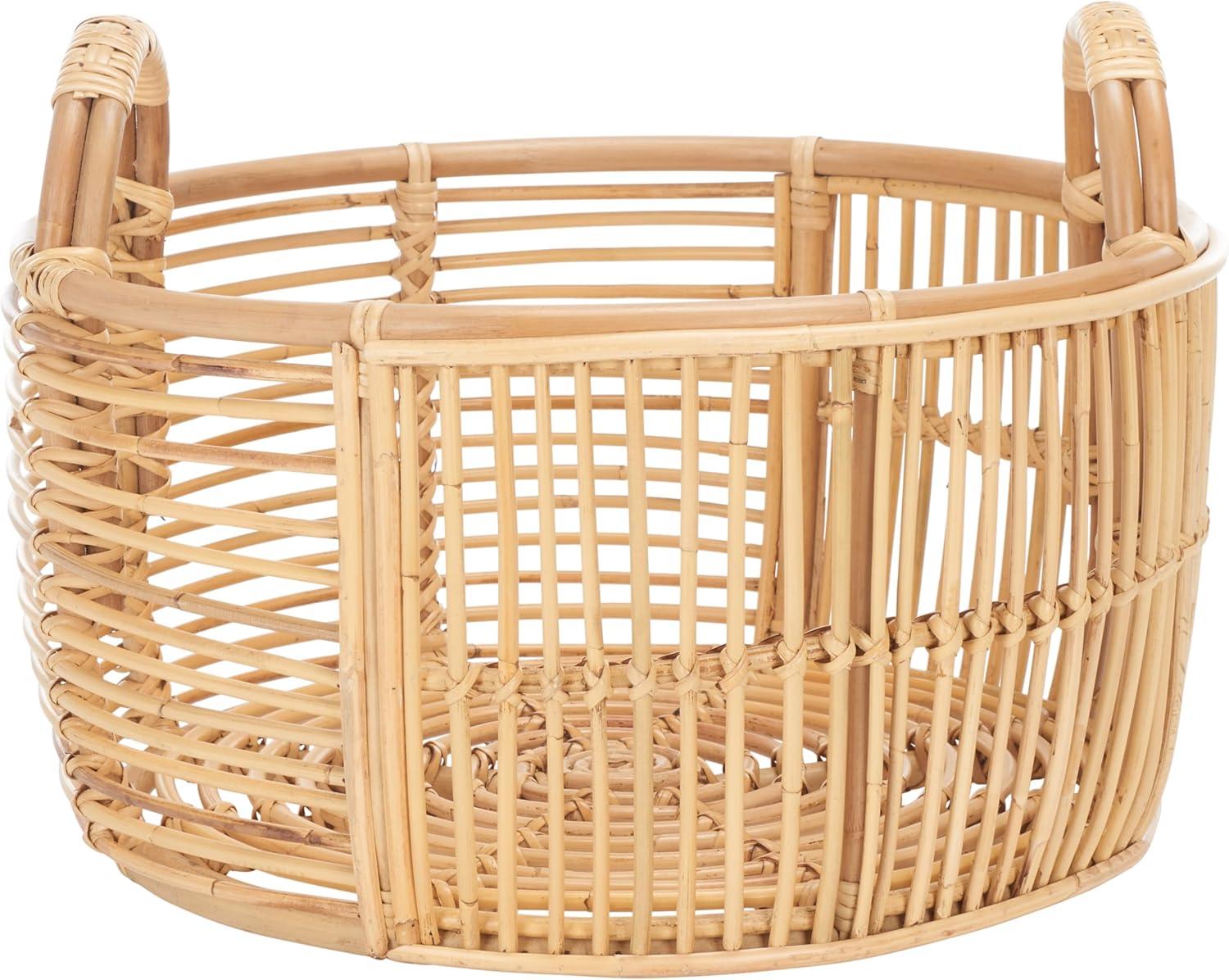 image:imageSAFAVIEH Home Collection Tyra Natural Rattan Basket Fully Assembled