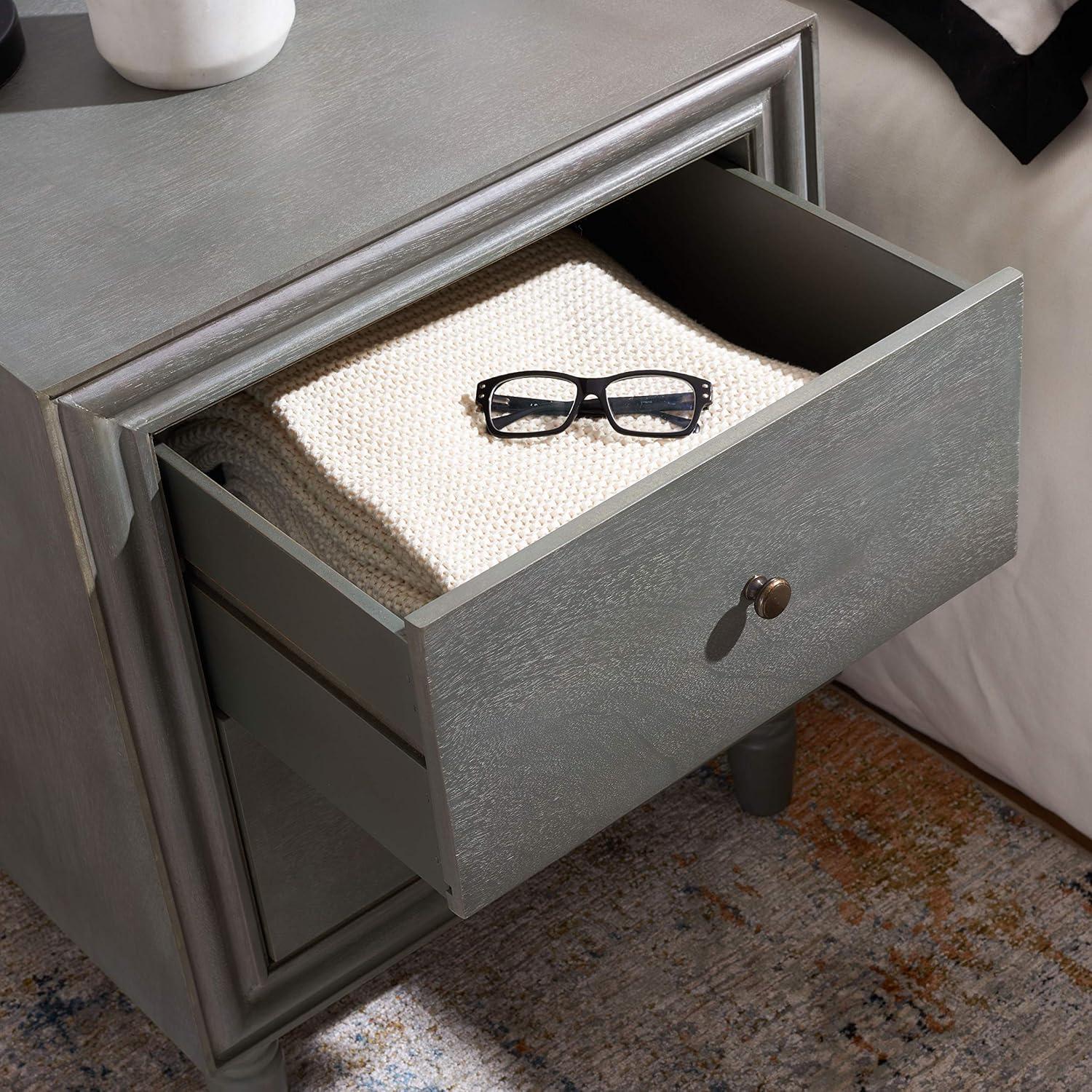 image:imageSafavieh American Homes Collection Blaise Steel Teal Accent TableAsh Grey