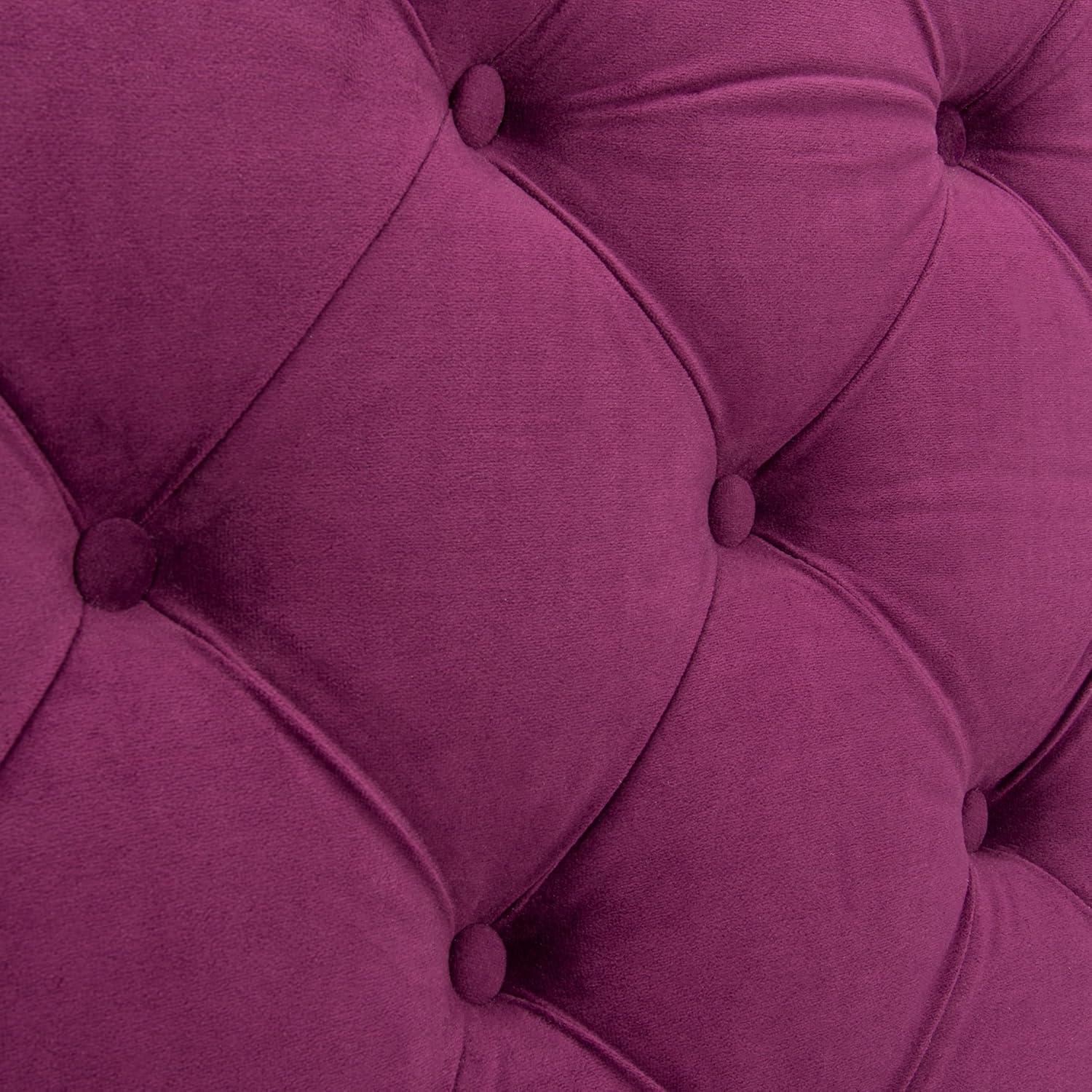 image:imageSafavieh Arebelle Taupe Linen Upholstered Tufted Headboard Silver Nailhead QueenAubergine