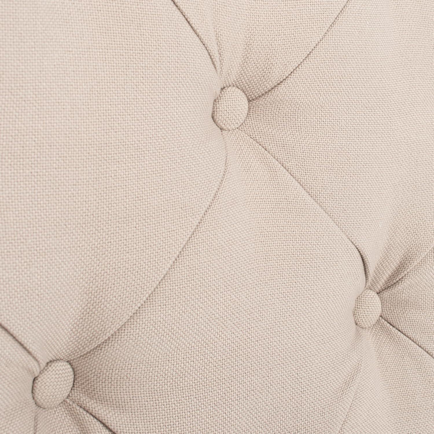 image:imageSafavieh Arebelle Taupe Linen Upholstered Tufted Headboard Silver Nailhead QueenTaupe