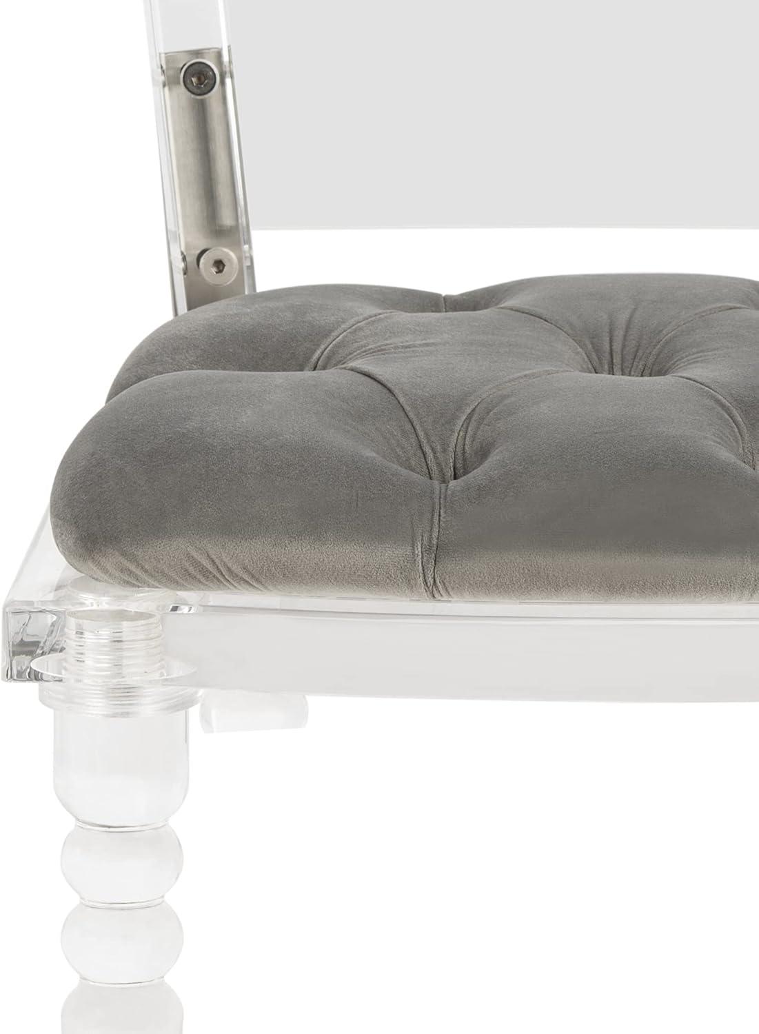 image:imageSafavieh Couture Home Ella Clear Acrylic and Grey Velvet Dining Chair