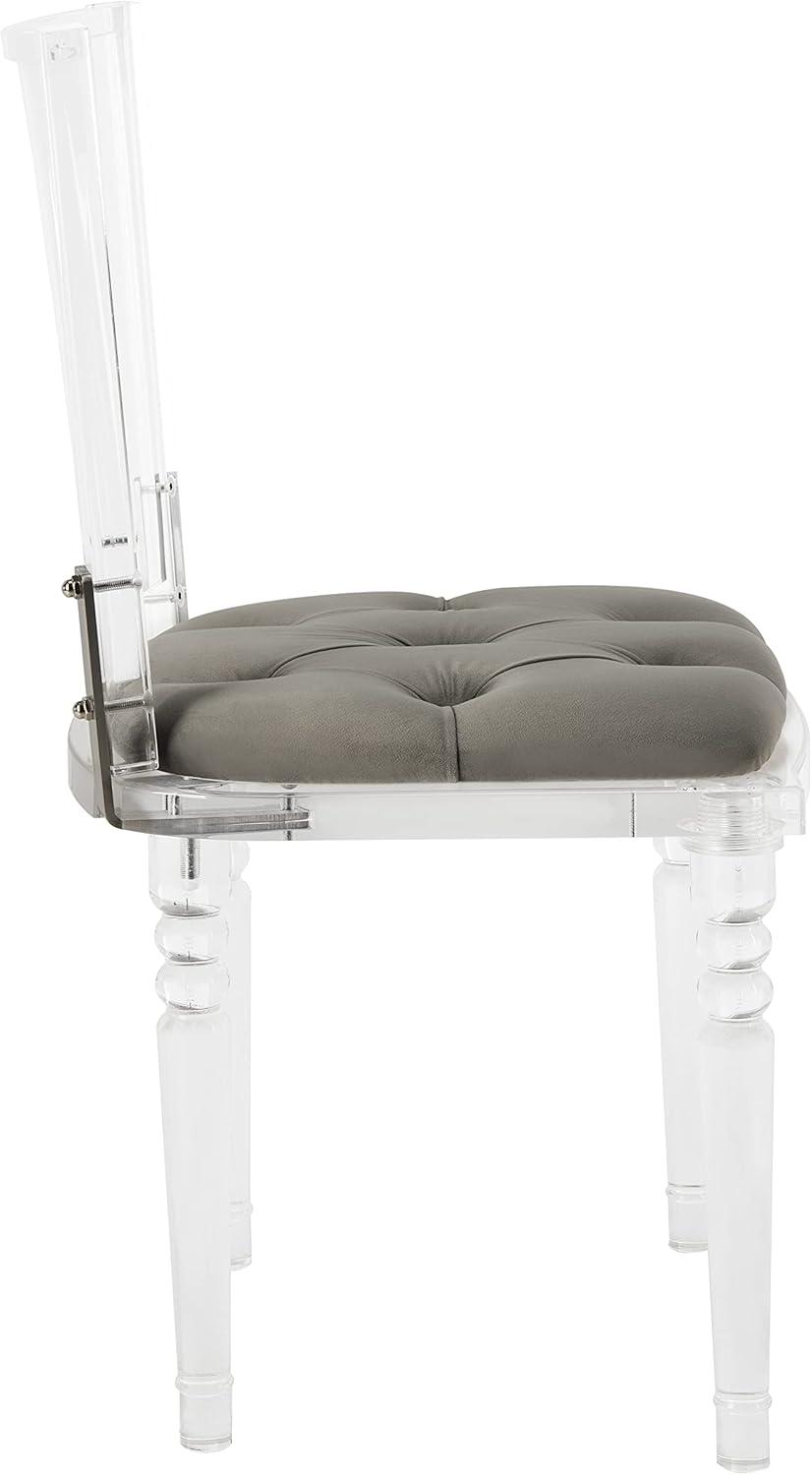 image:imageSafavieh Couture Home Ella Clear Acrylic and Grey Velvet Dining Chair