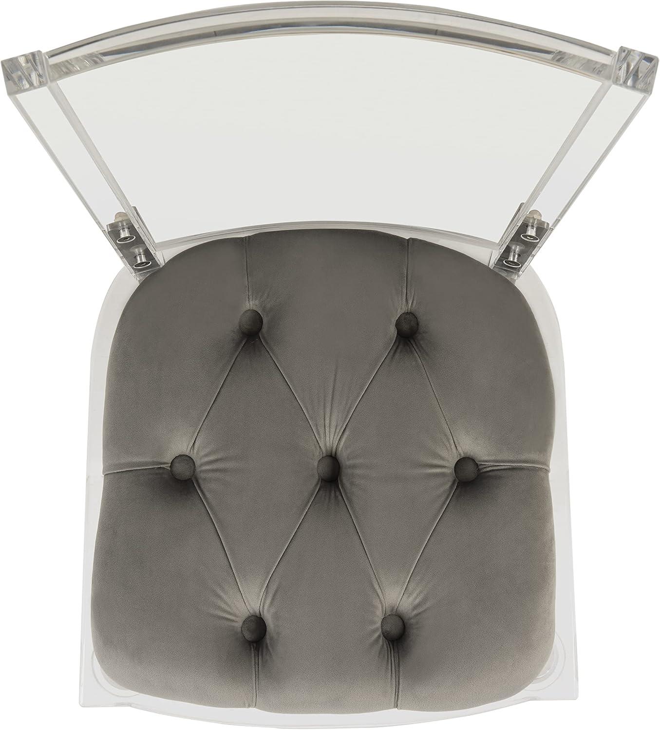 image:imageSafavieh Couture Home Ella Clear Acrylic and Grey Velvet Dining Chair