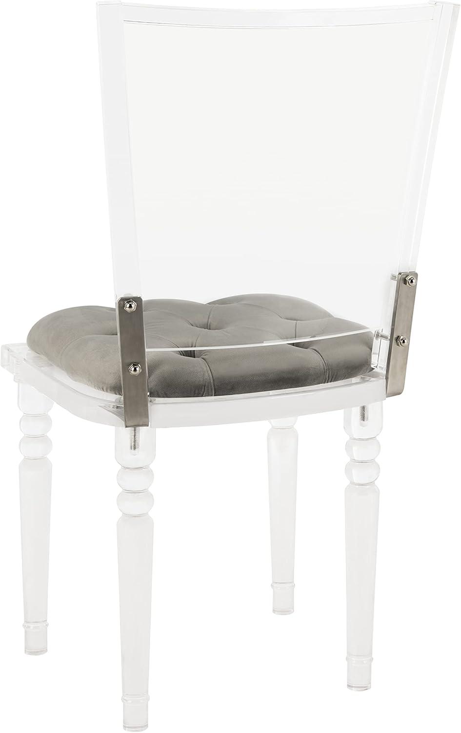 image:imageSafavieh Couture Home Ella Clear Acrylic and Grey Velvet Dining Chair
