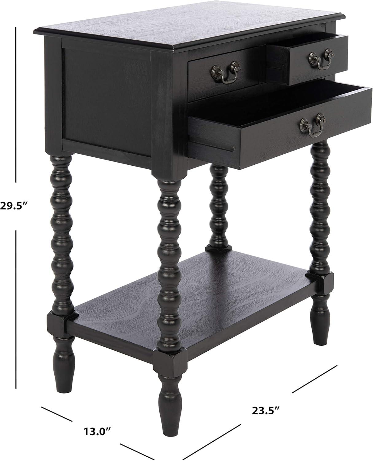 image:imageSafavieh Home Collection Athena Black 3Drawer Console TableBlack