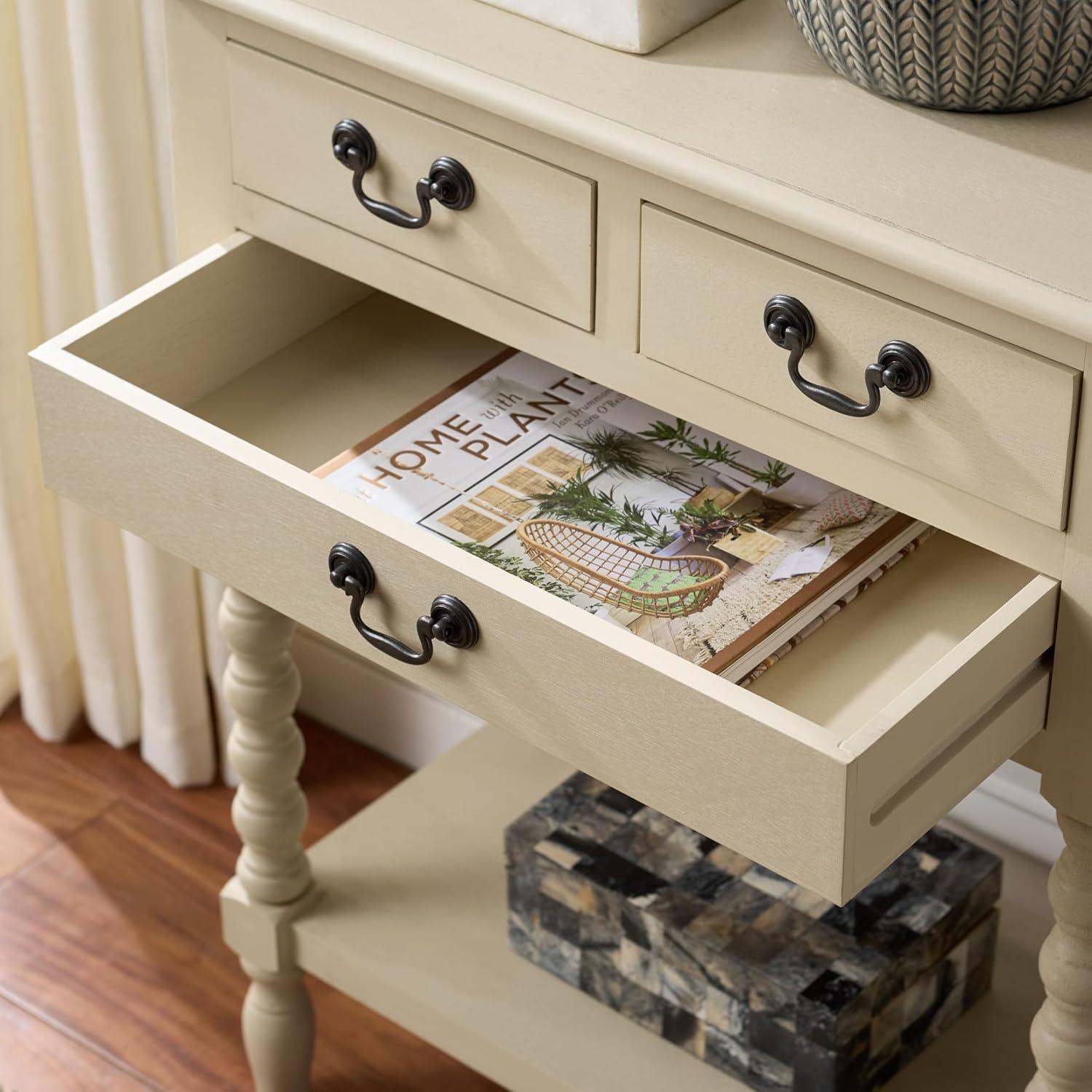 image:imageSafavieh Home Collection Athena Black 3Drawer Console TableSand