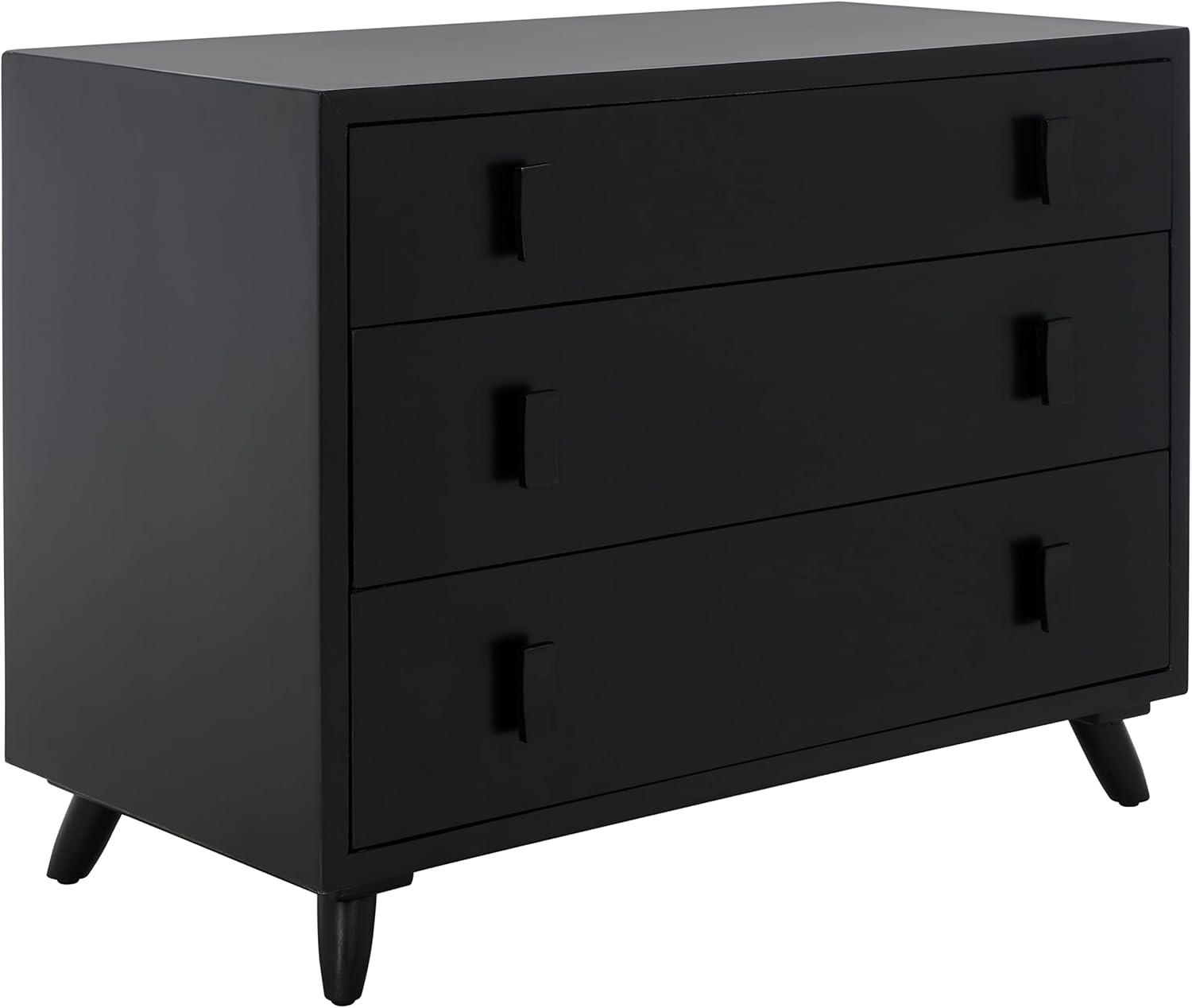 image:imageSafavieh Home Collection Blaize Black 3Drawer Nightstand Dresser ChestBlack