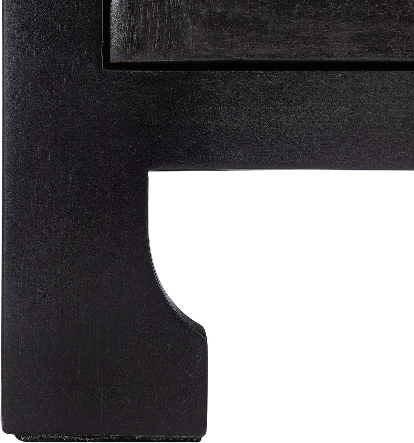 image:imageSafavieh Home Collection Dave Black and Natural Rattan 1Drawer 1Door NightstandBlack Natural