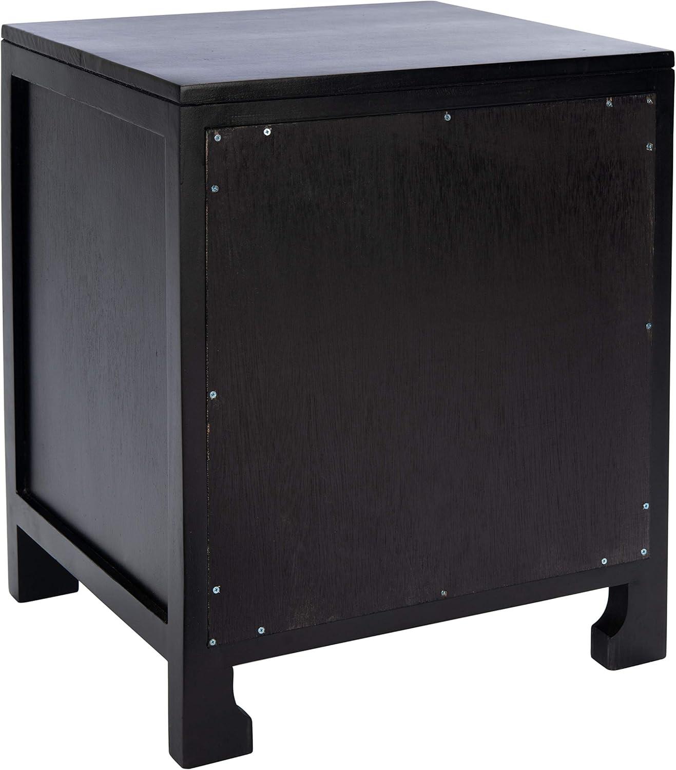 image:imageSafavieh Home Collection Dave Black and Natural Rattan 1Drawer 1Door NightstandBlack Natural