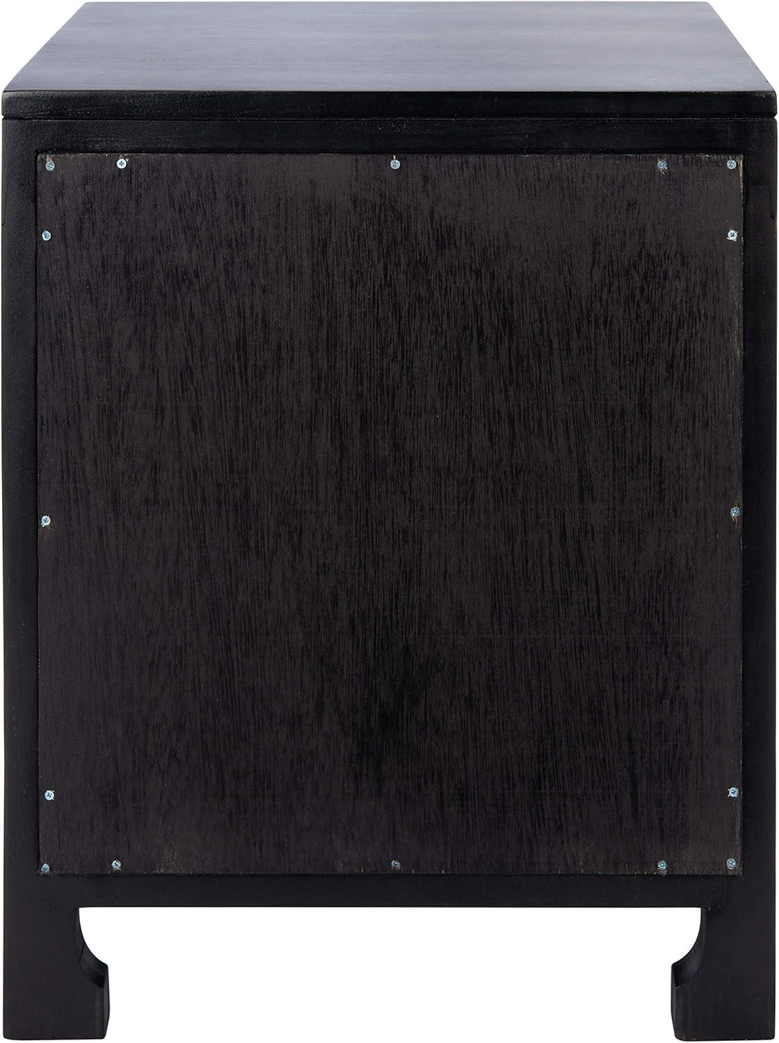 image:imageSafavieh Home Collection Dave Black and Natural Rattan 1Drawer 1Door NightstandBlack Natural