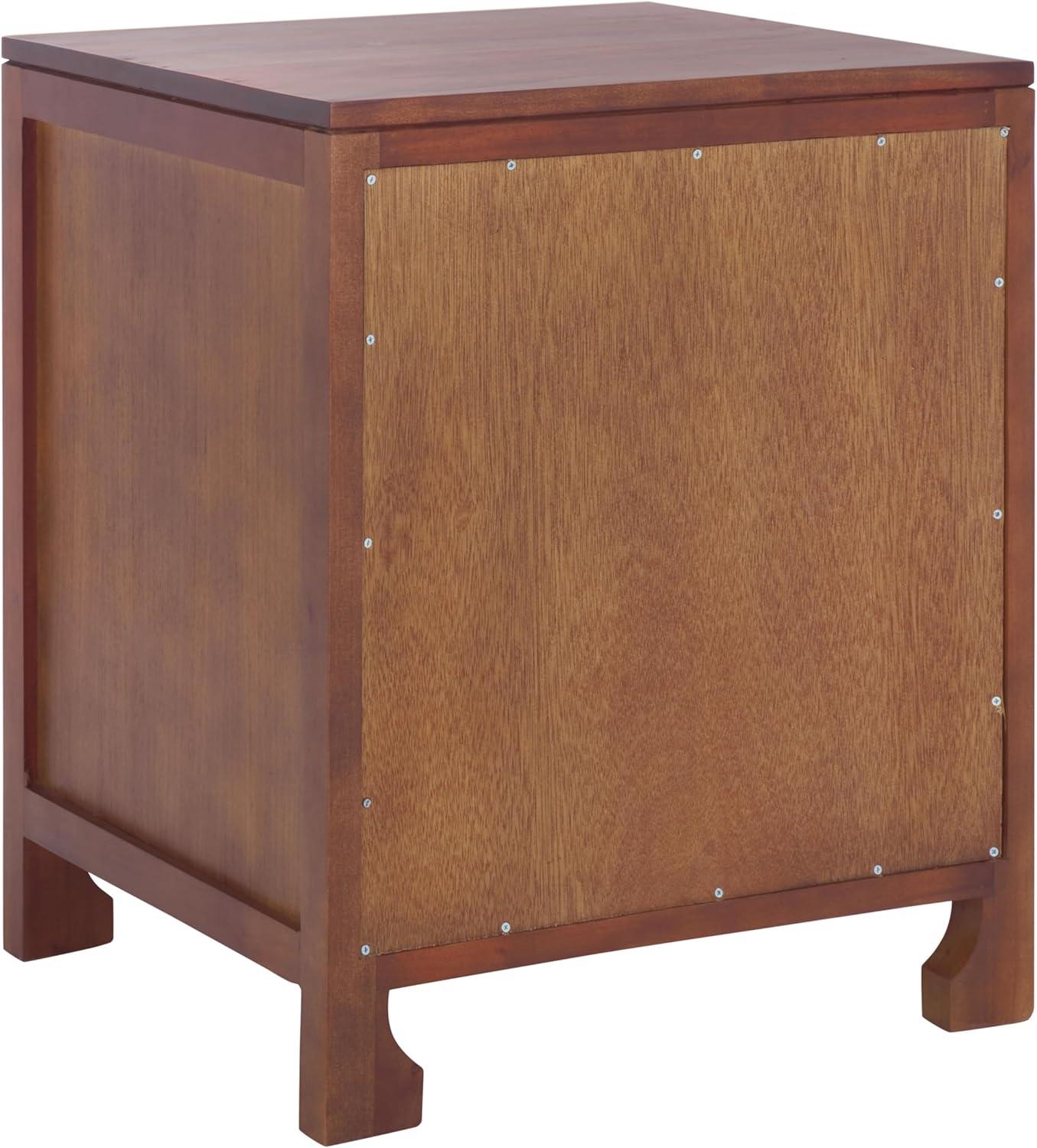 image:imageSafavieh Home Collection Dave Black and Natural Rattan 1Drawer 1Door NightstandDark NaturalNatural
