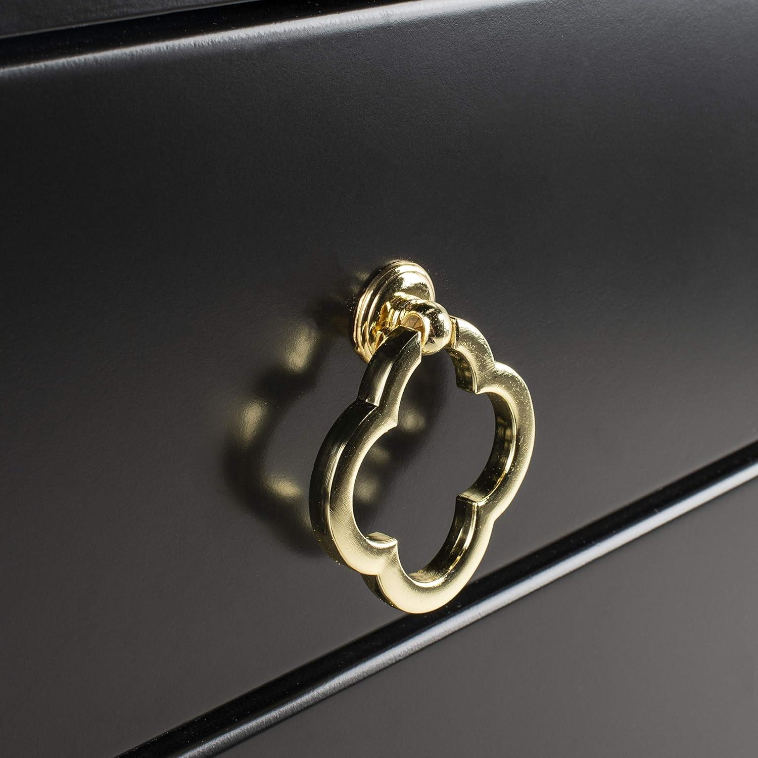 image:imageSafavieh Home Collection Hannon 3 Drawer Contemporary NightstandBlack Brass