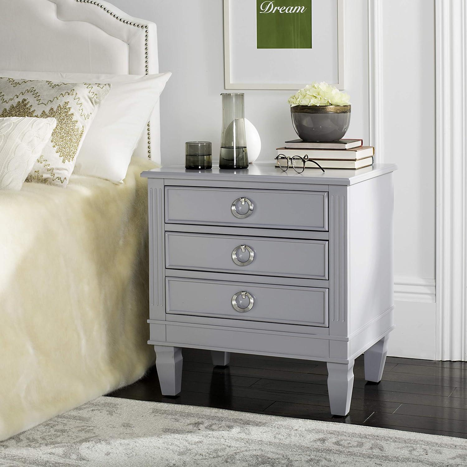 image:imageSafavieh Home Collection Kira Grey 3Drawer NightstandGrey