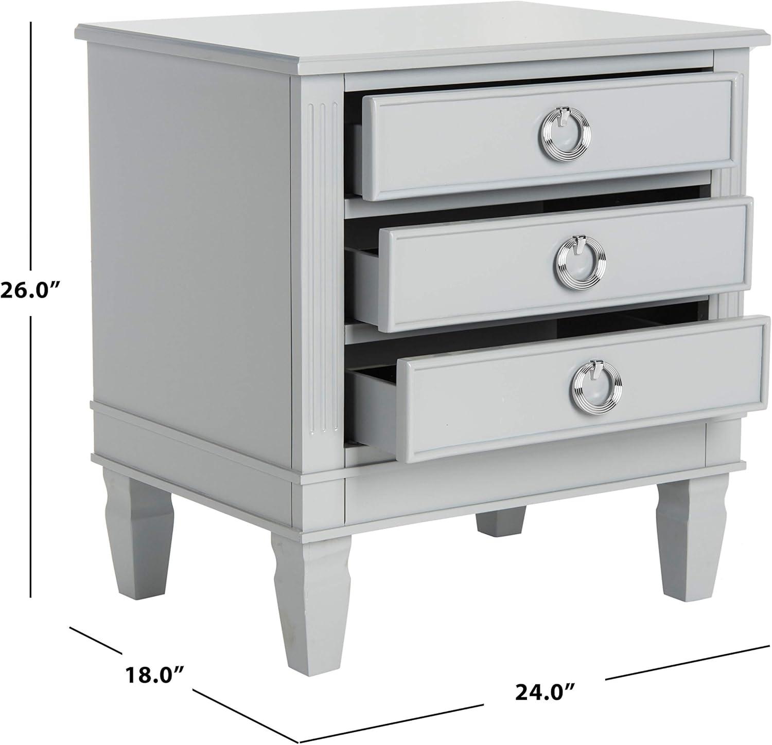 image:imageSafavieh Home Collection Kira Grey 3Drawer NightstandGrey