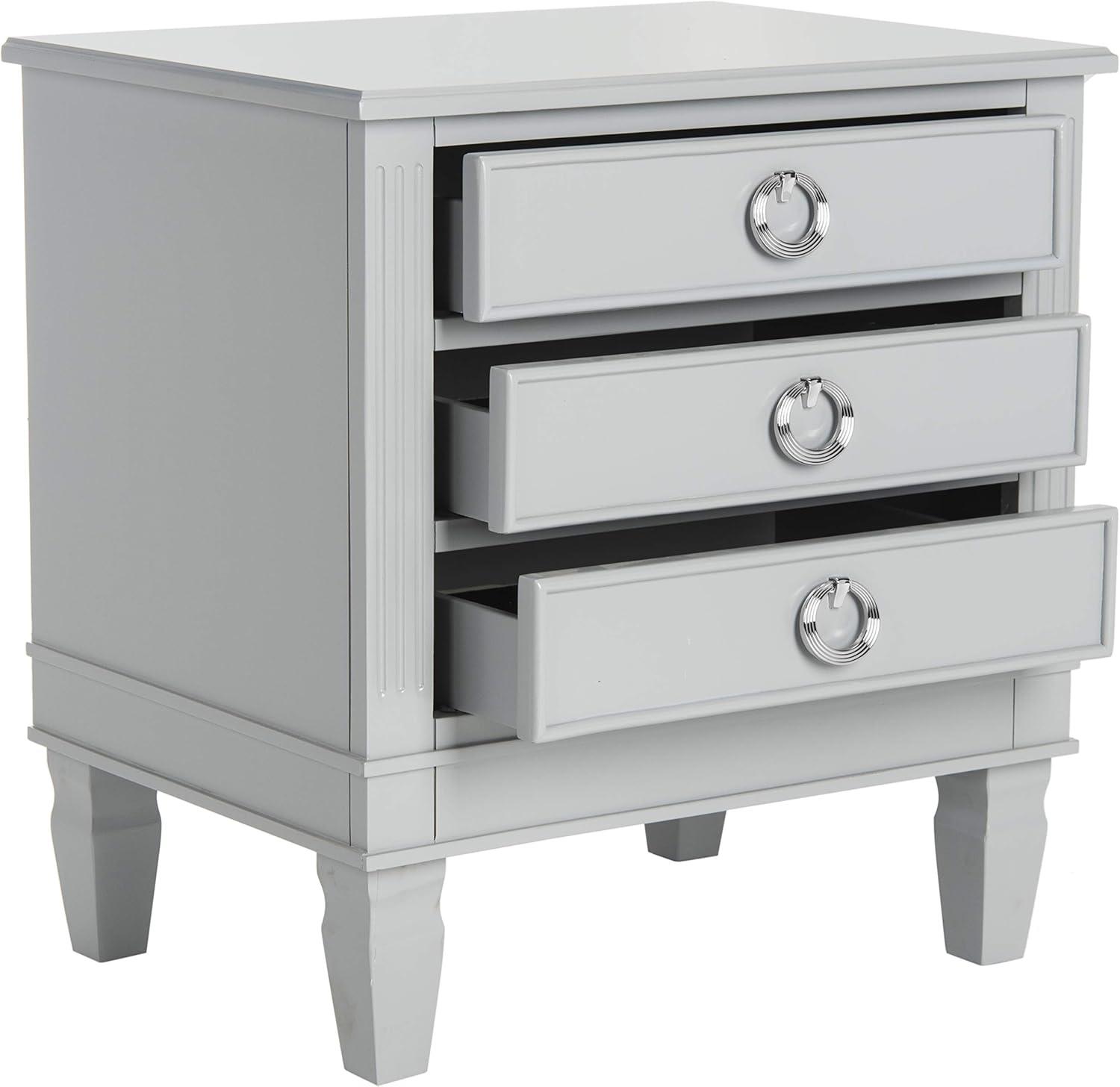 image:imageSafavieh Home Collection Kira Grey 3Drawer NightstandGrey