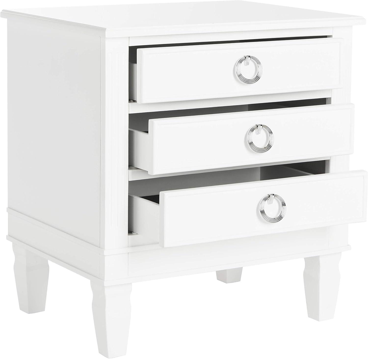 image:imageSafavieh Home Collection Kira Grey 3Drawer NightstandWhite