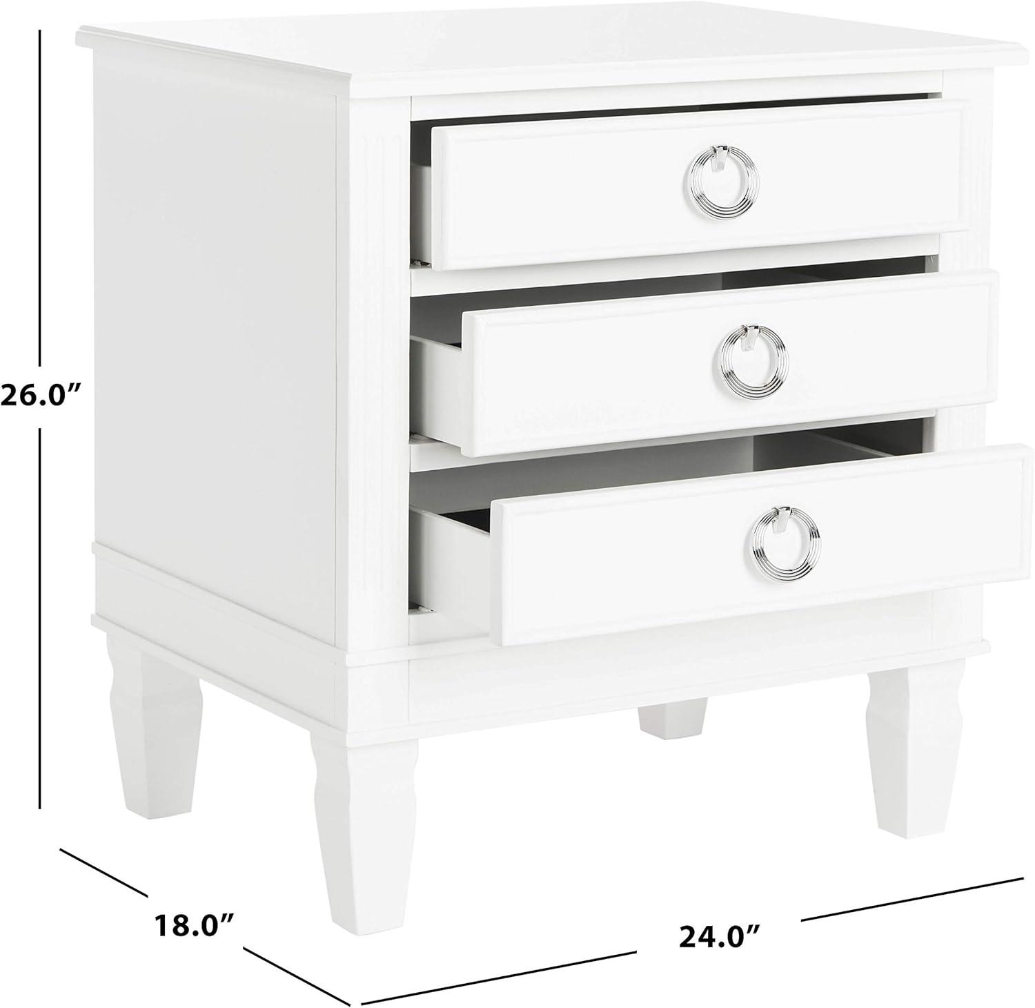 image:imageSafavieh Home Collection Kira Grey 3Drawer NightstandWhite