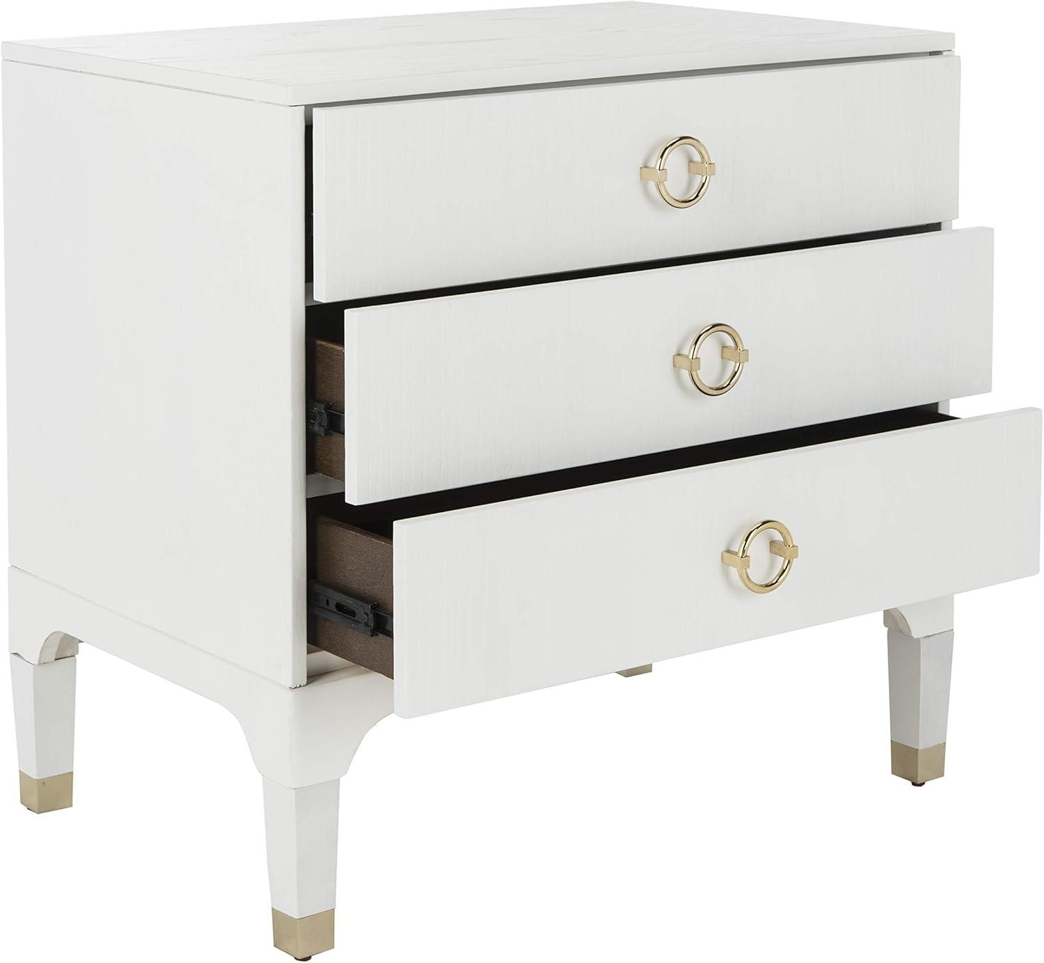 image:imageSafavieh Home Collection Lorna 3 Drawer Contemporary Night Stand Nightstand BlackWhite