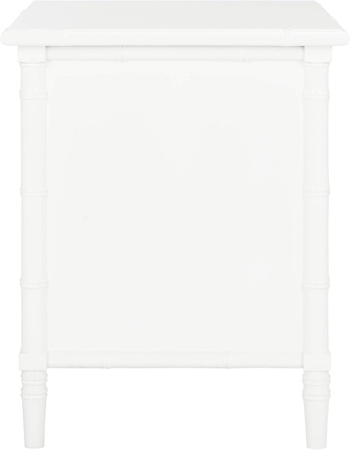 image:imageSafavieh Home Collection Mina Modern Coastal 3 Drawer 25 Bamboo Nightstand NavyWhiteGold
