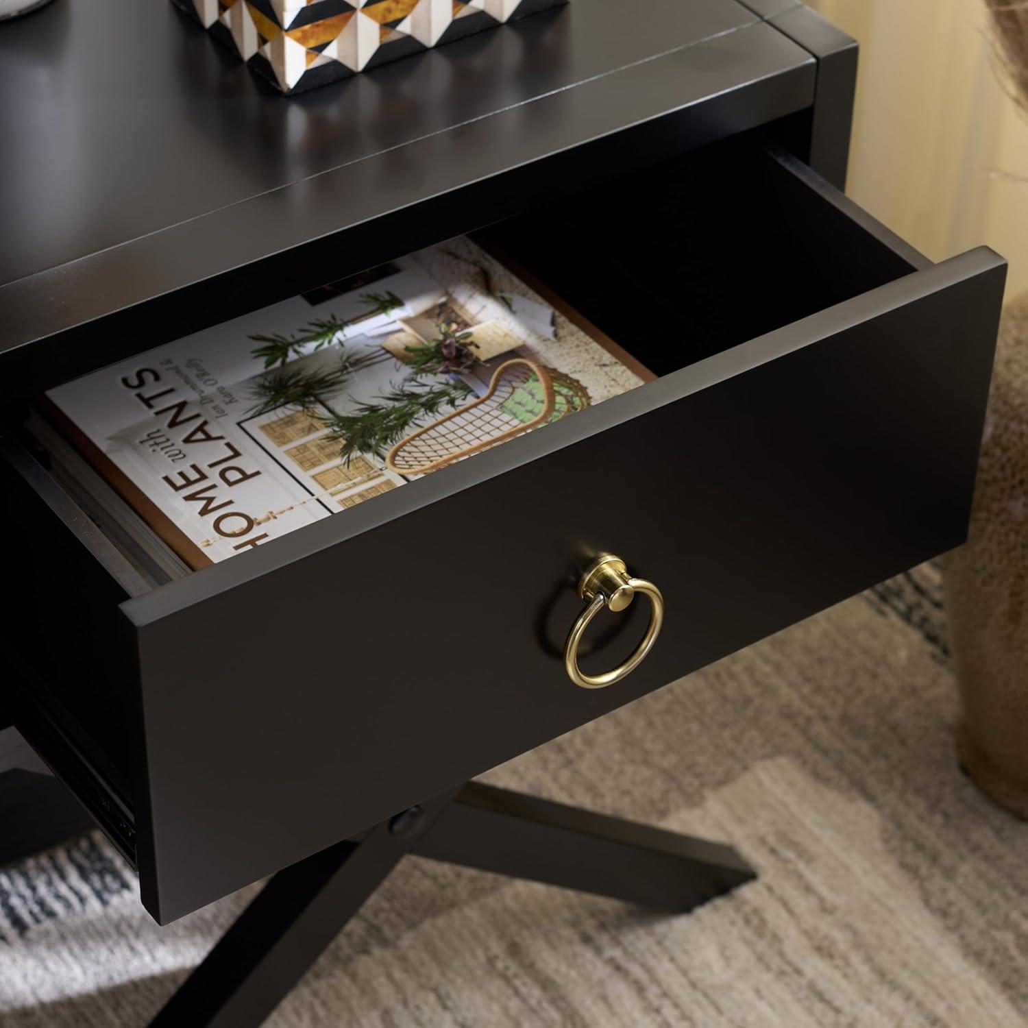 image:imageSafavieh Home Collection Odilia Turquoise and Gold 1Drawer Nightstand 16D x 19W x 22HBlack