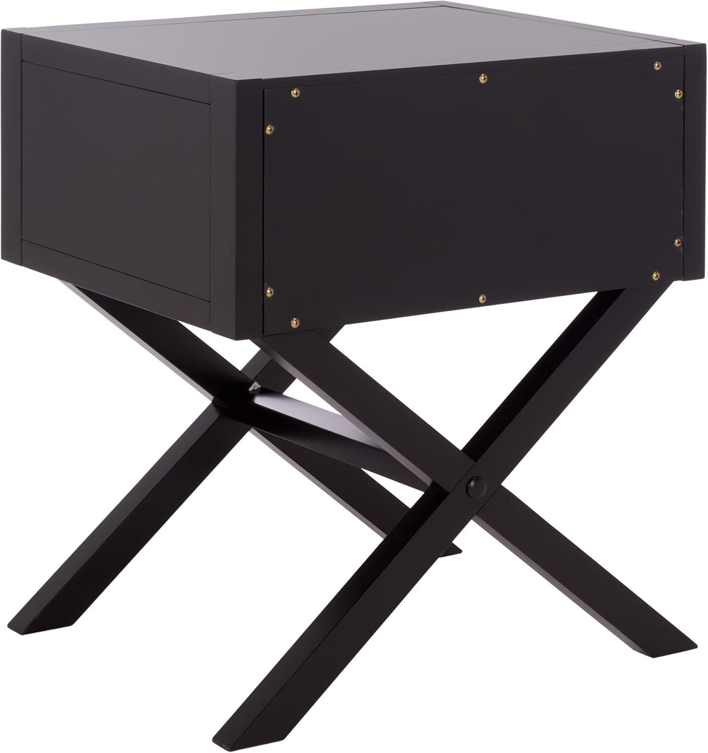 image:imageSafavieh Home Collection Odilia Turquoise and Gold 1Drawer Nightstand 16D x 19W x 22HBlack