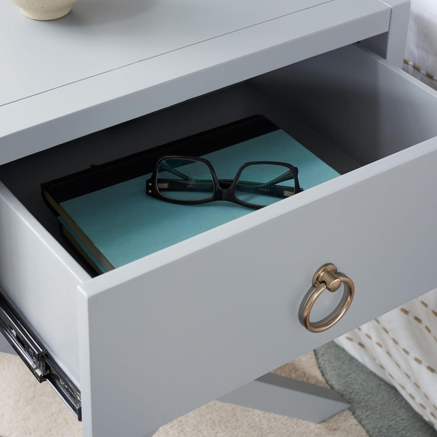 image:imageSafavieh Home Collection Odilia Turquoise and Gold 1Drawer Nightstand 16D x 19W x 22HGrey