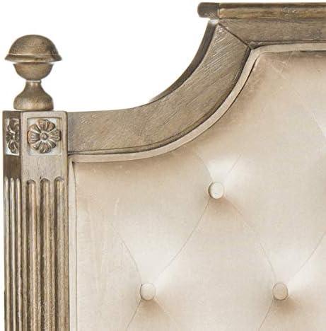 image:imageSafavieh Home Collection Tufted Velvet Rustic Oak and Beige Headboard QueenBeige Rustic Oak