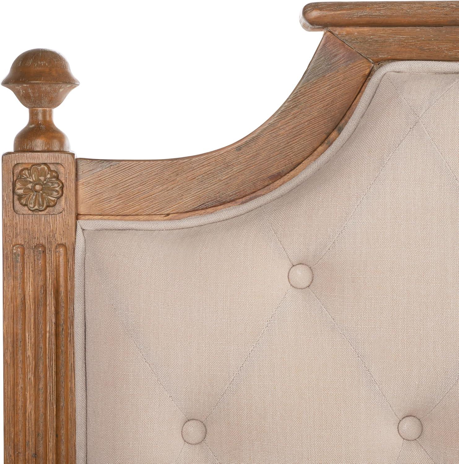 image:imageSafavieh Home Collection Tufted Velvet Rustic Oak and Beige Headboard QueenBeige Rustic Oak