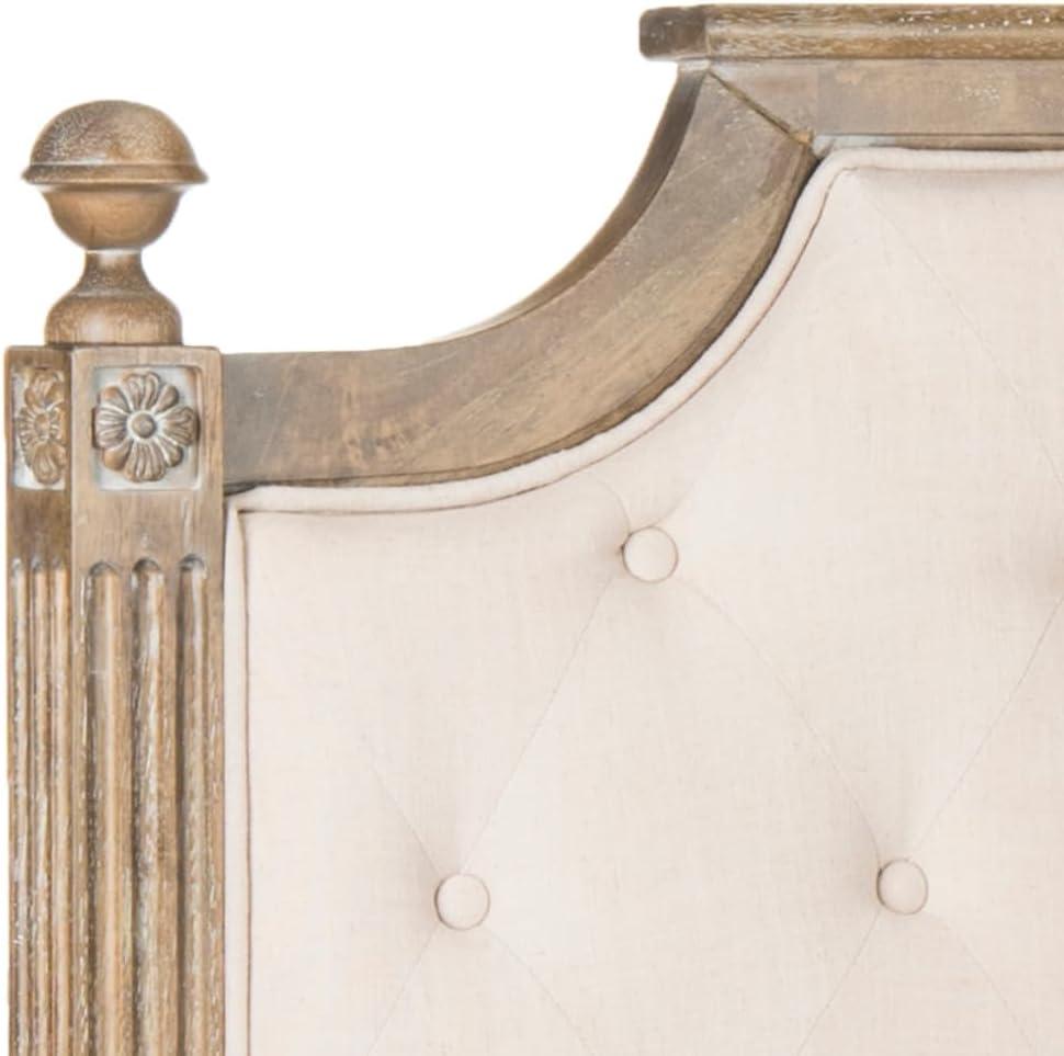 image:imageSafavieh Home Collection Tufted Velvet Rustic Oak and Beige Headboard QueenBeige